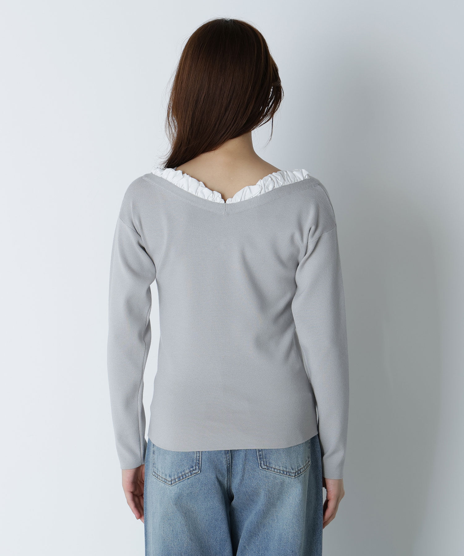  「フリルトリムドッキングニット」|ニット・セーター|