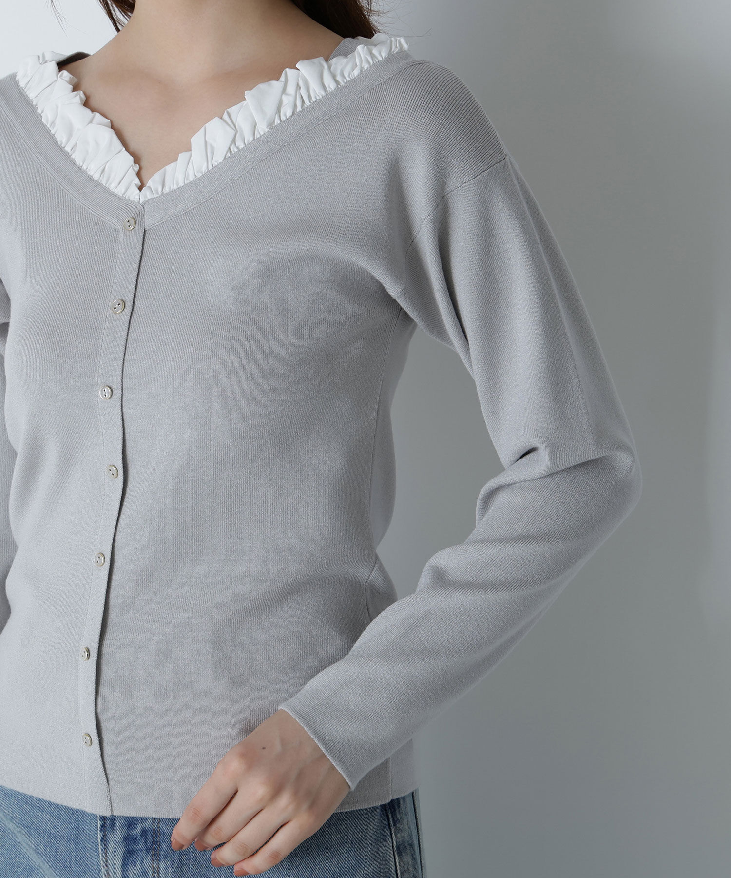  「フリルトリムドッキングニット」|ニット・セーター|