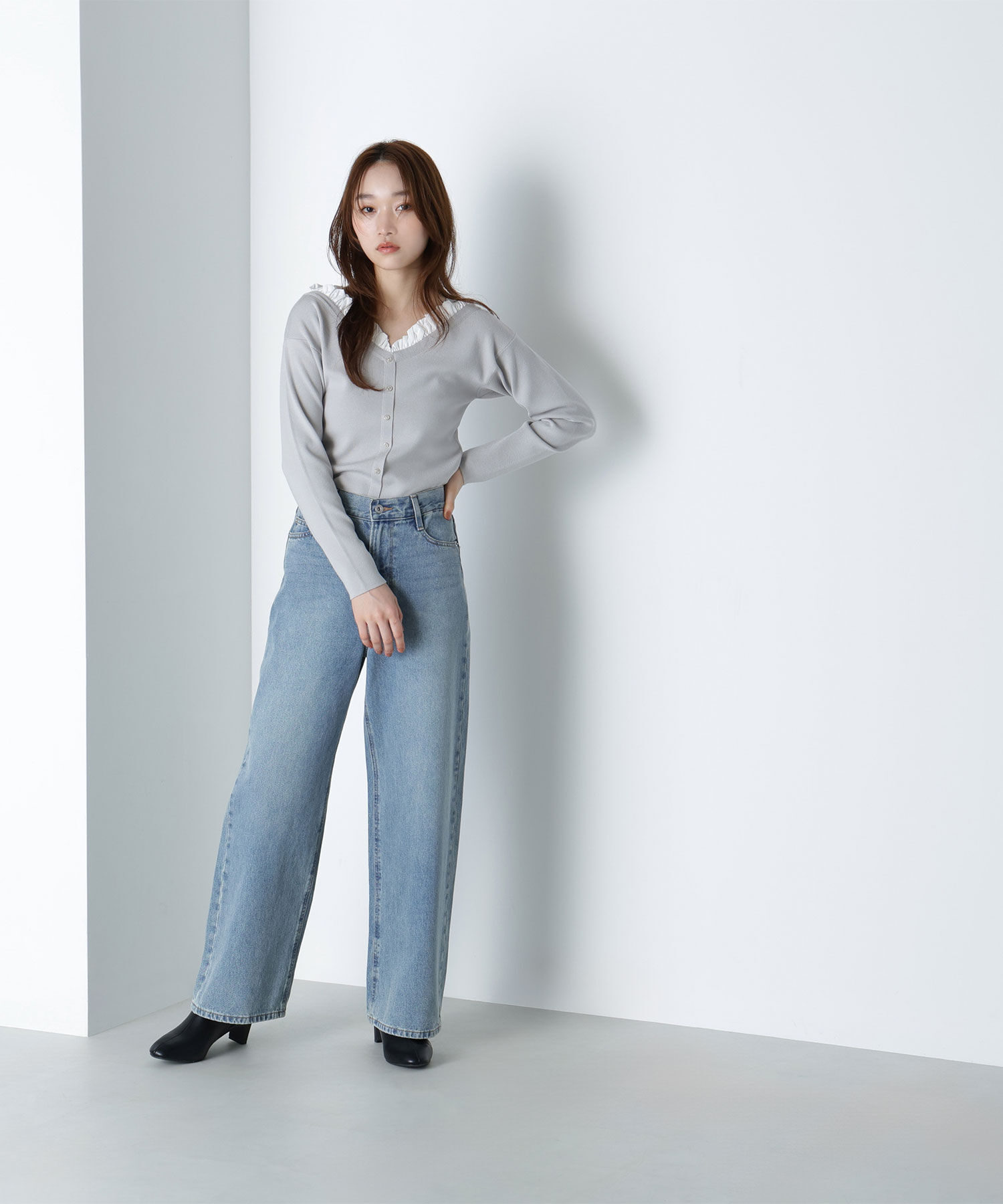  「フリルトリムドッキングニット」|ニット・セーター|