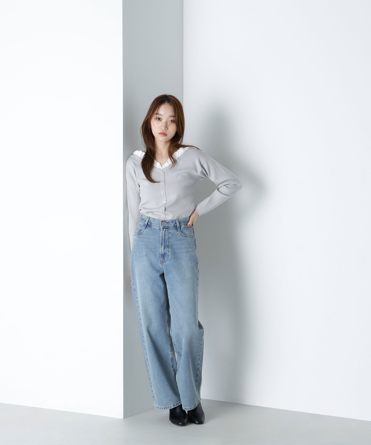  「フリルトリムドッキングニット」|ニット・セーター|