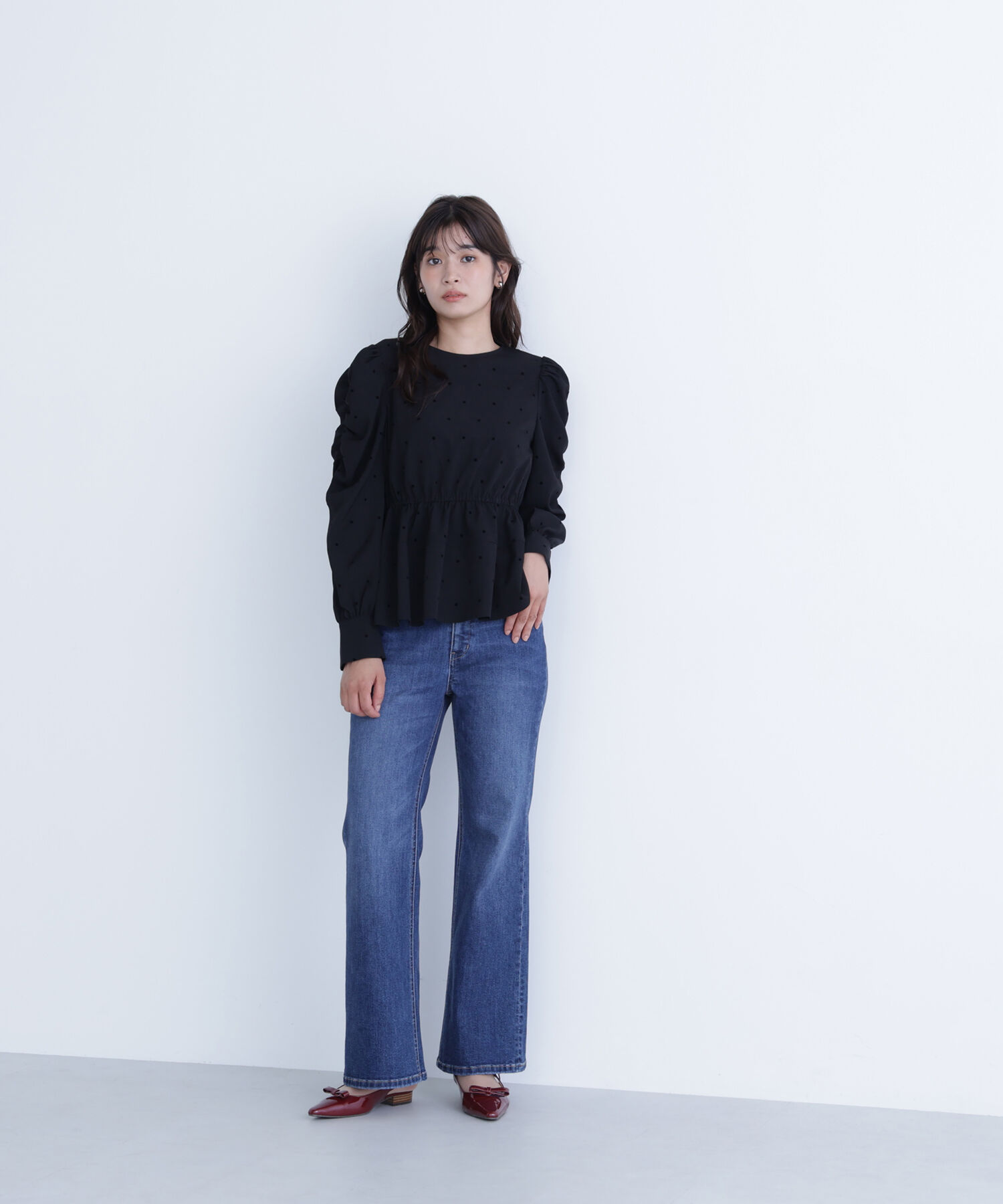  「フロッキードットペプラムブラウス」|シャツ・ブラウス|