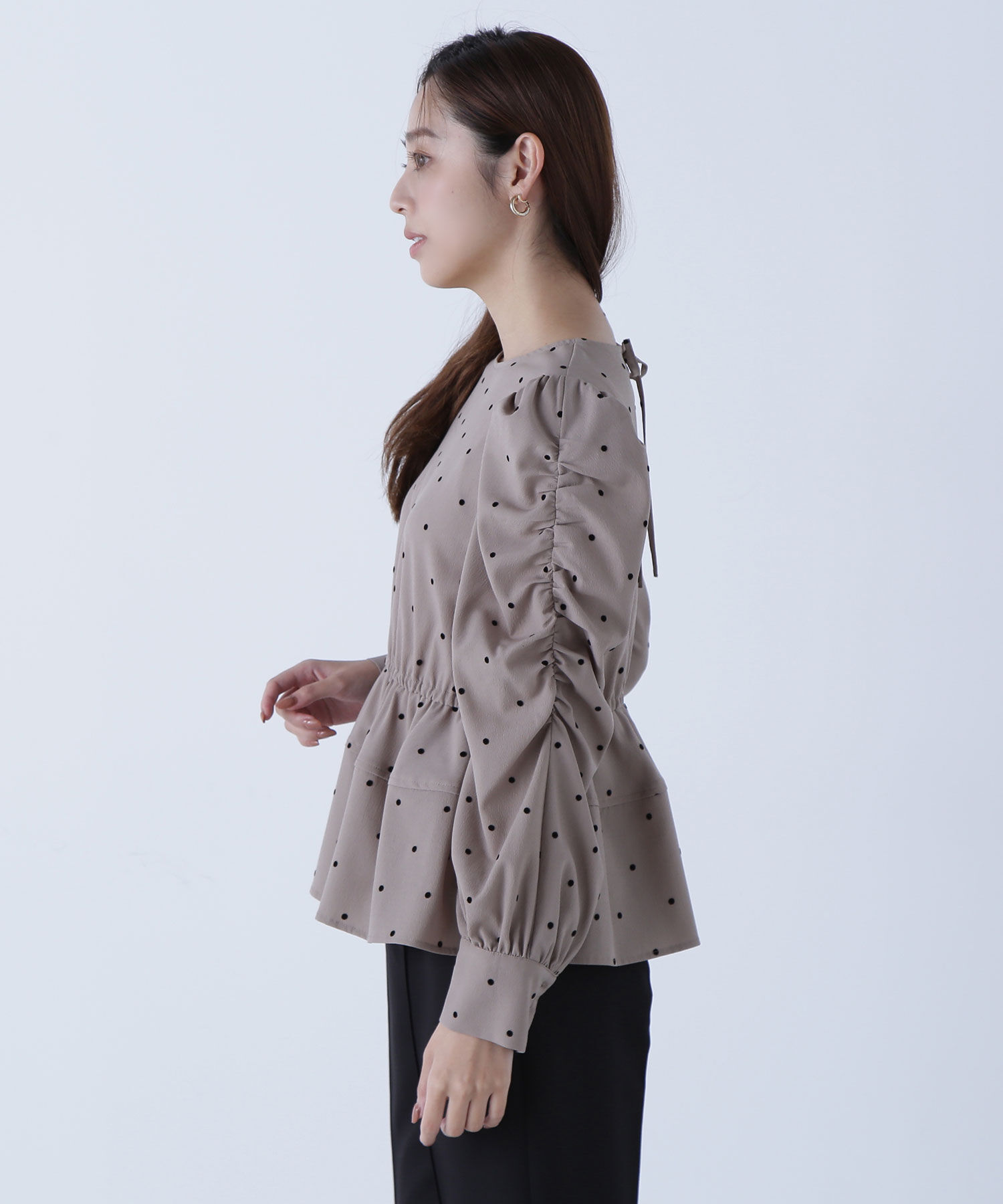  「フロッキードットペプラムブラウス」|シャツ・ブラウス|