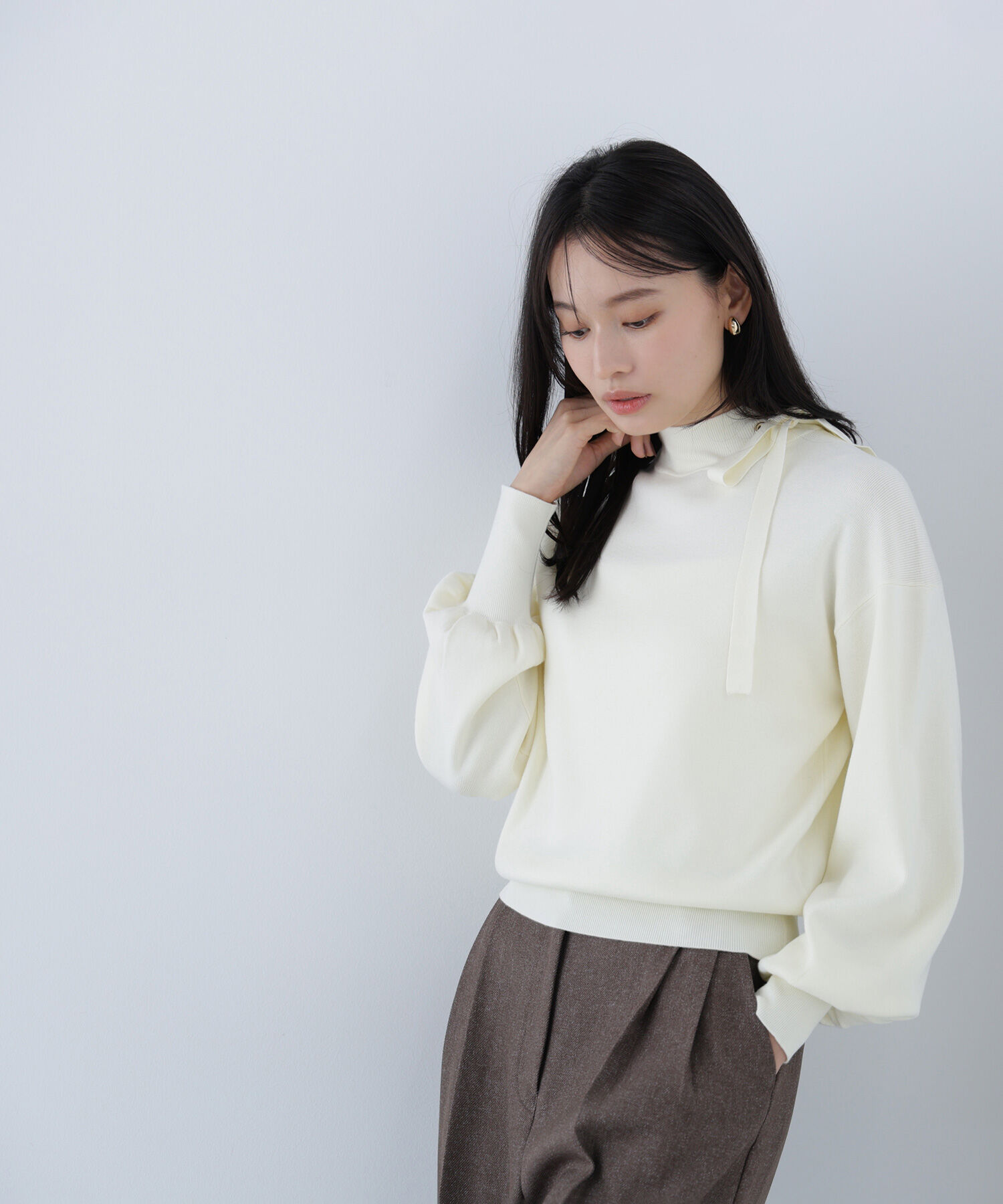  「サイドナローリボンニット」|ニット・セーター|