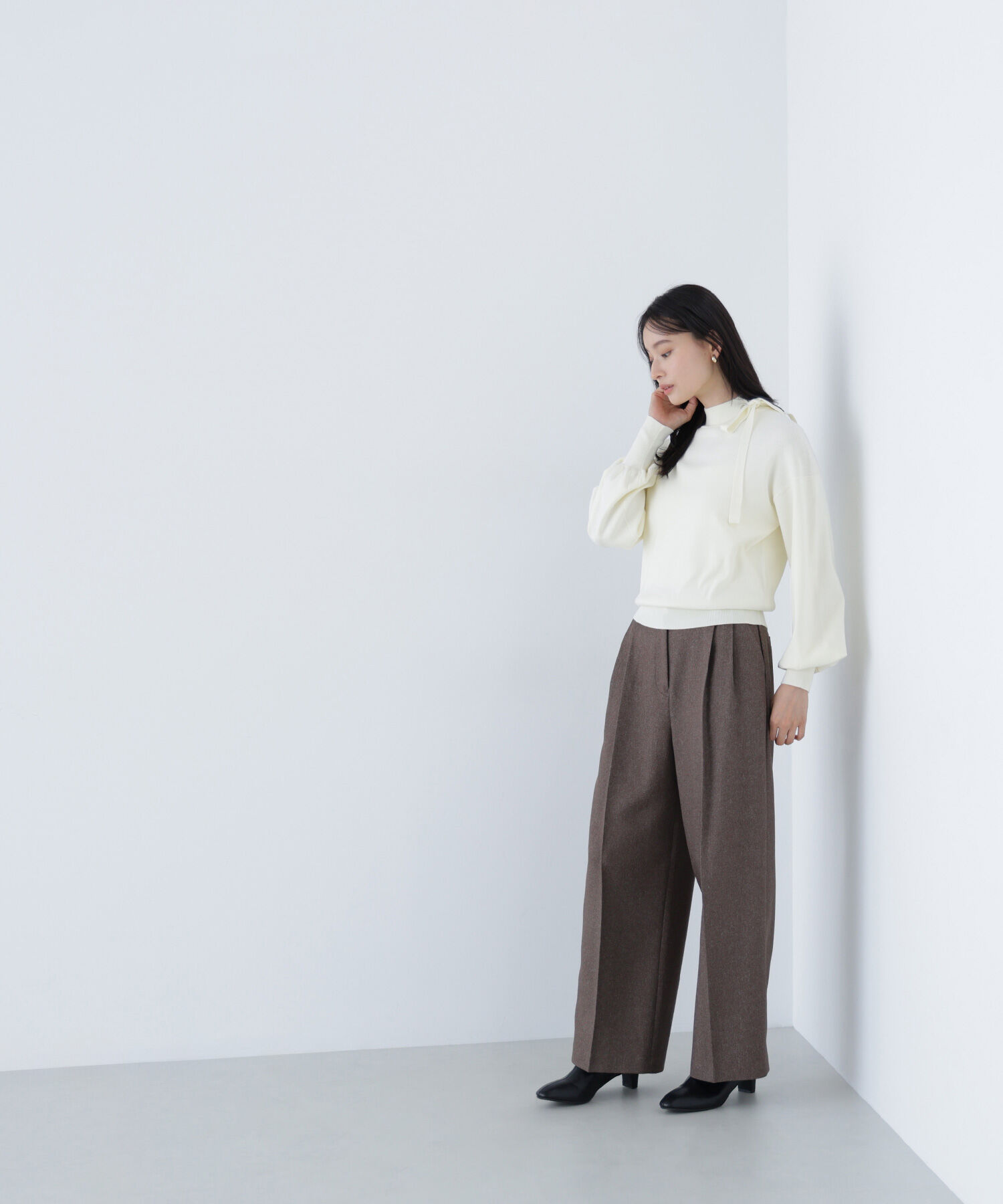  「サイドナローリボンニット」|ニット・セーター|