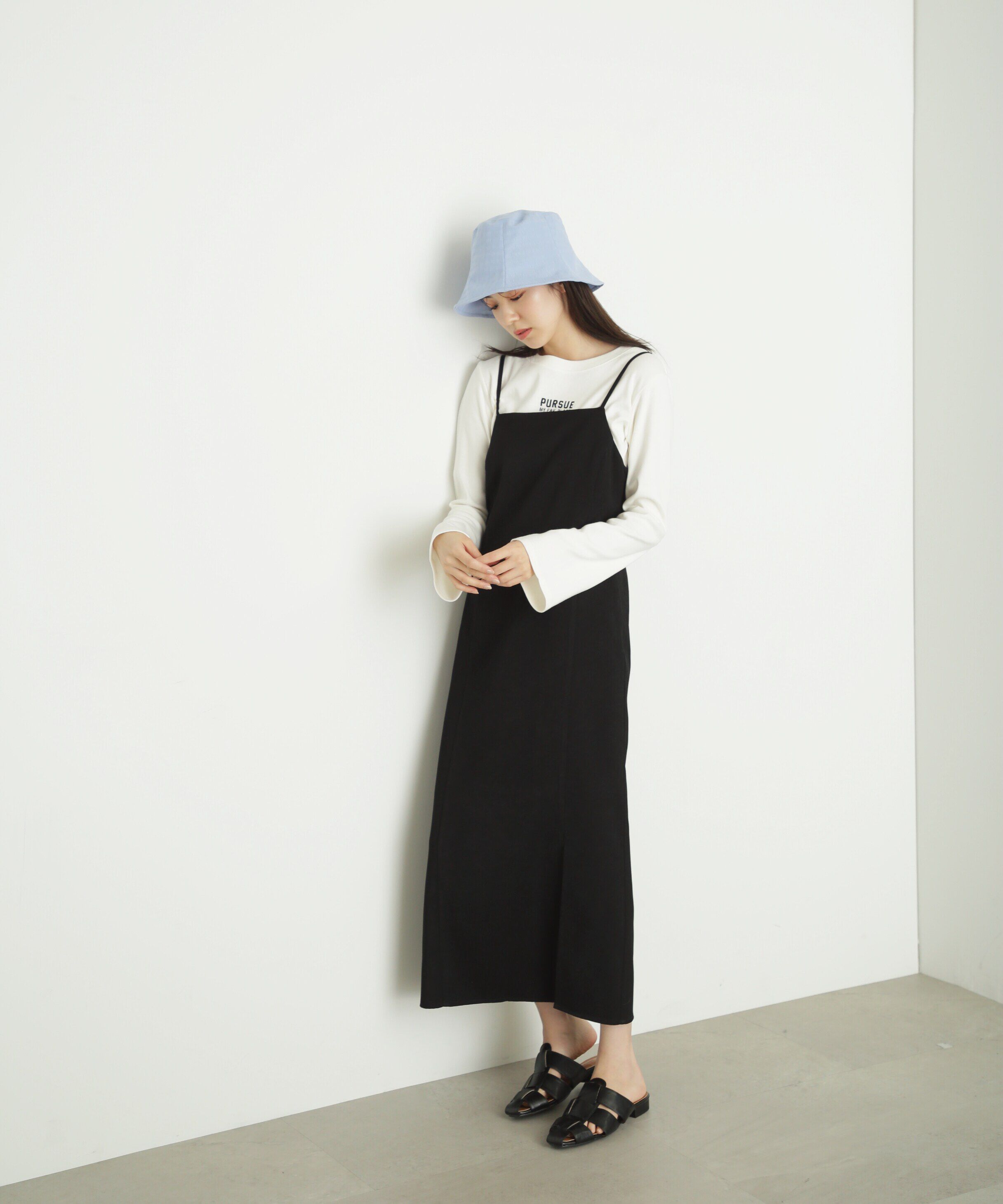  「ロゴ刺繍フレアスリーブロンT」|Tシャツ・カットソー|