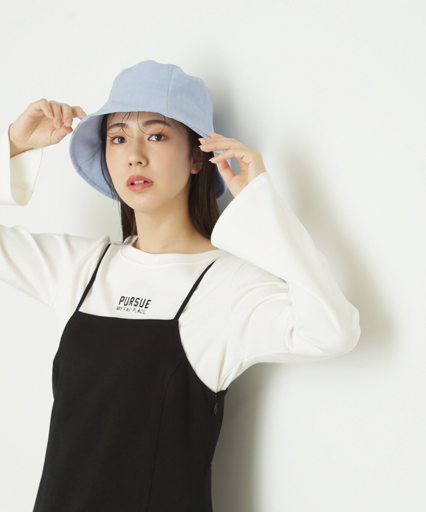  「ロゴ刺繍フレアスリーブロンT」|Tシャツ・カットソー|