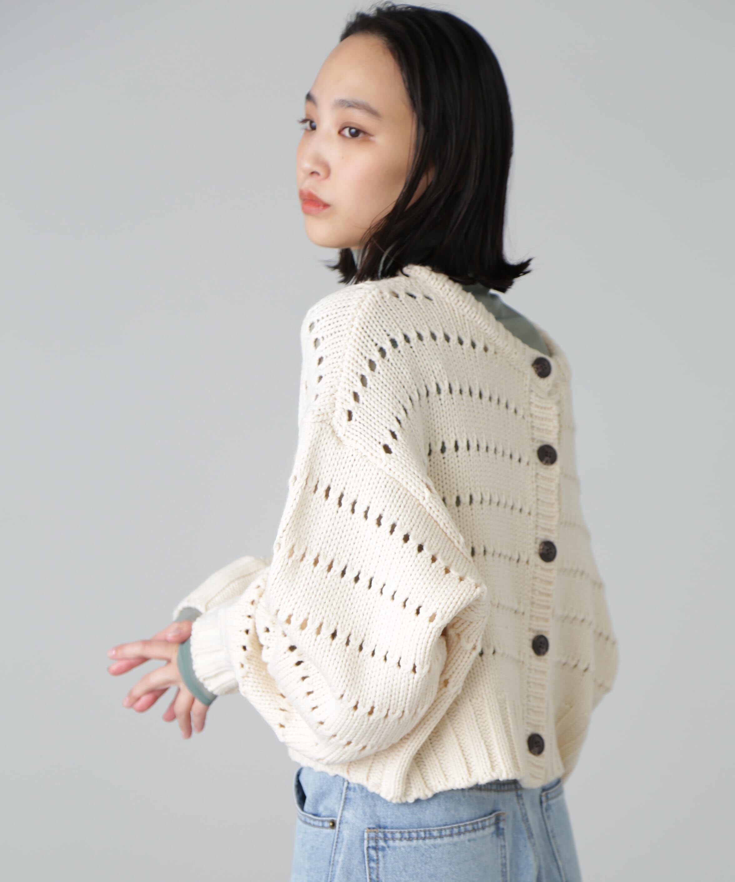  「アイレットボーダールーズニット」|ニット・セーター|