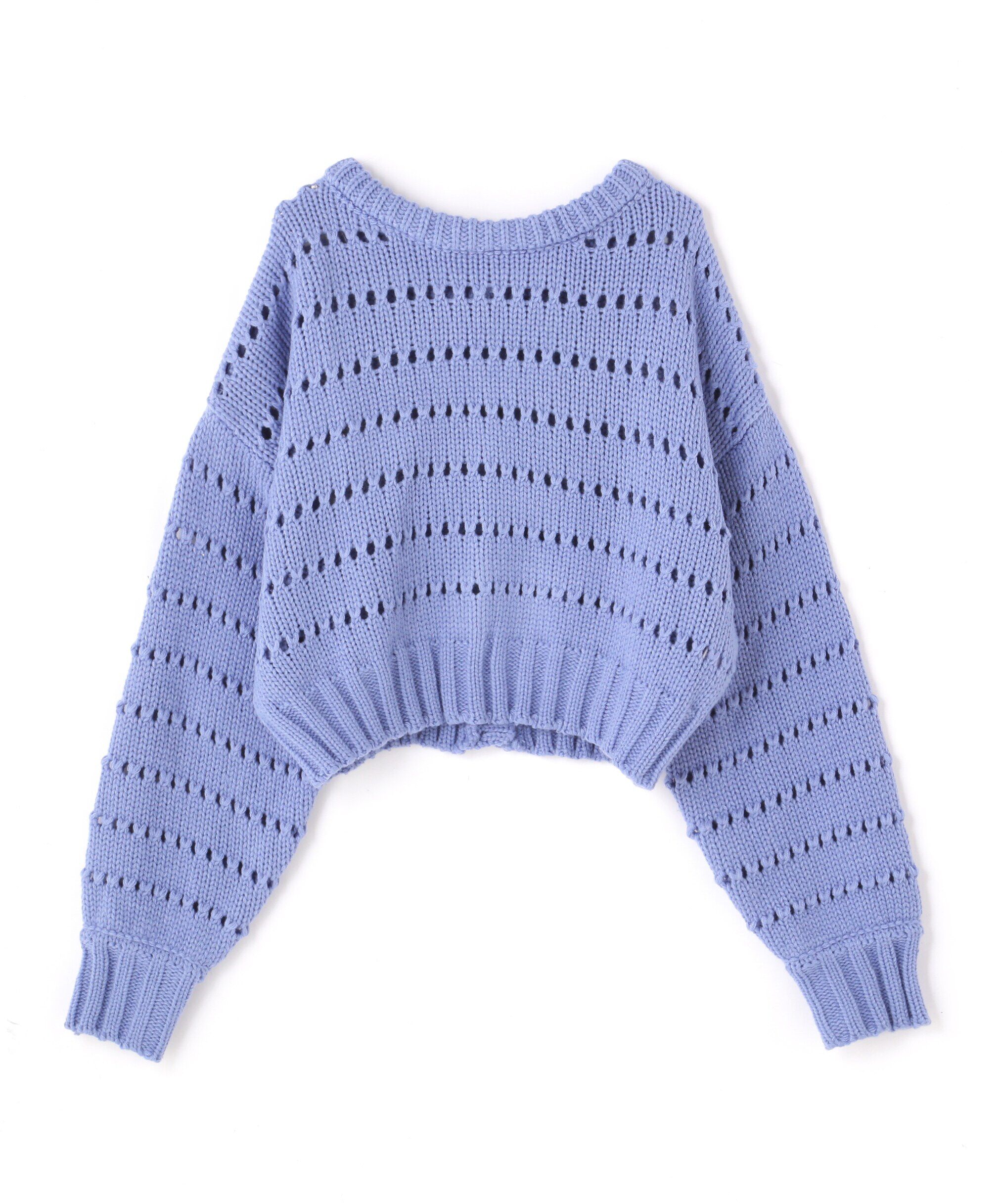  「アイレットボーダールーズニット」|ニット・セーター|