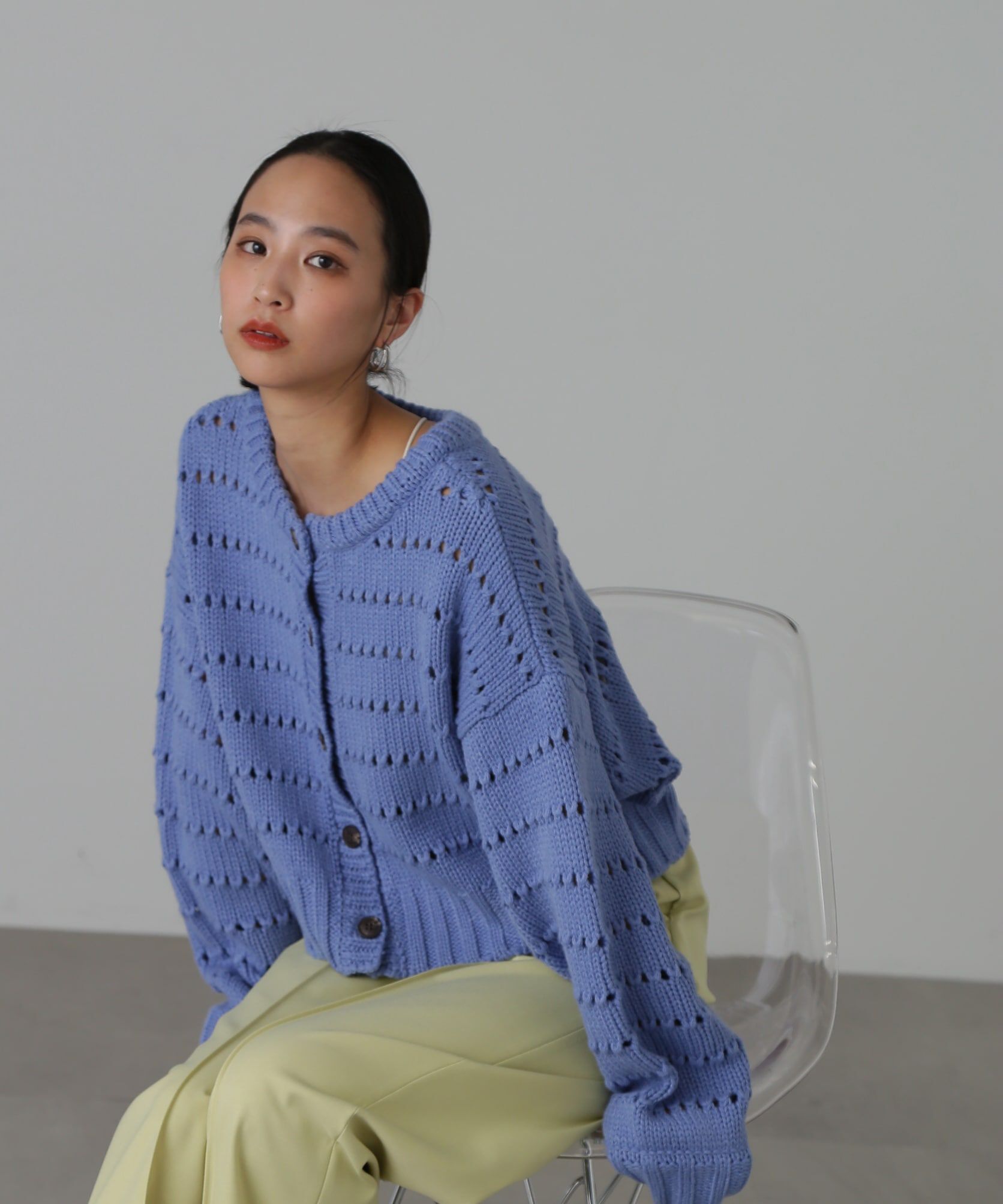  「アイレットボーダールーズニット」|ニット・セーター|