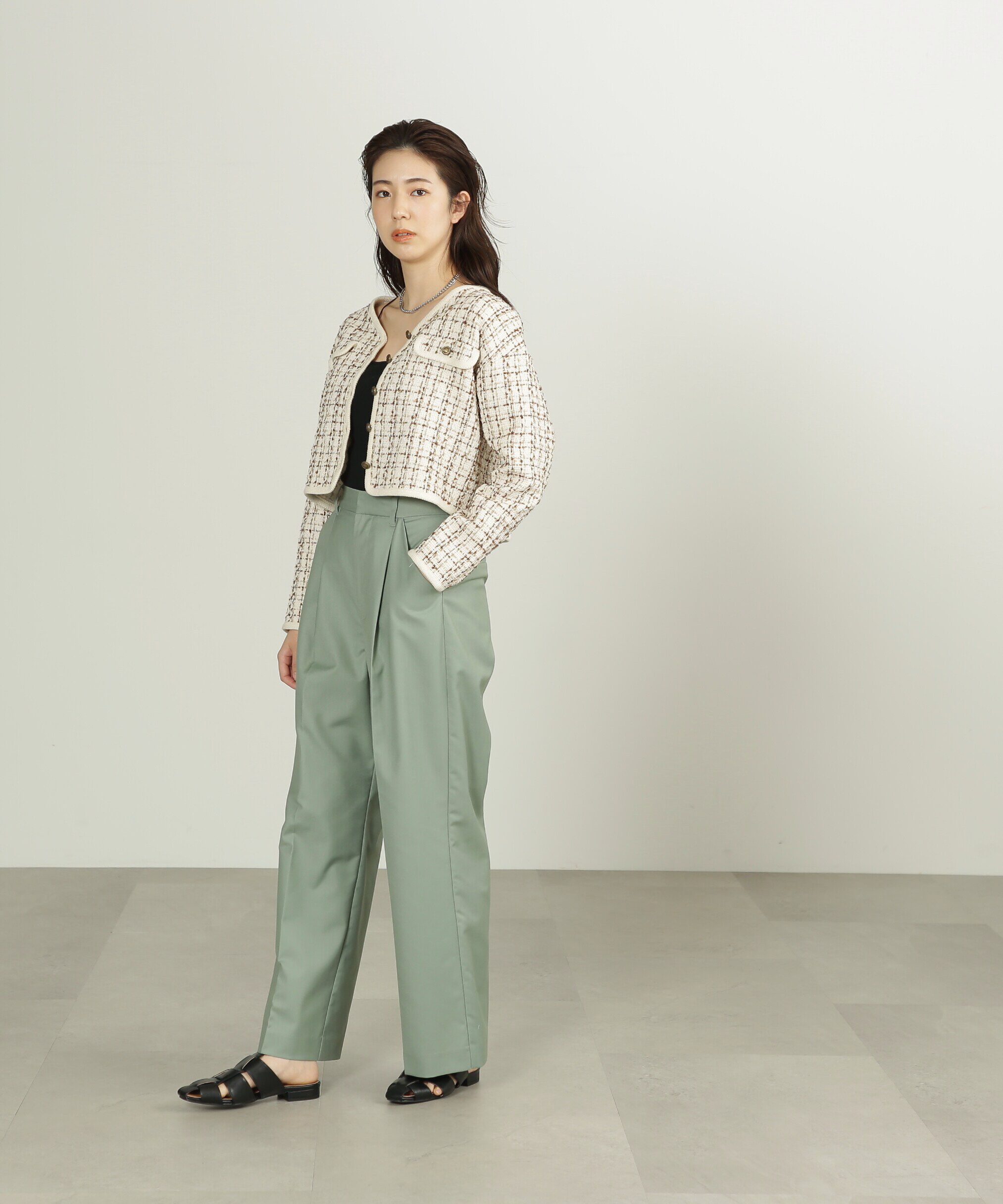  「[低身長サイズ/Sシリーズ]ストレートワイドタックパンツ」|その他|