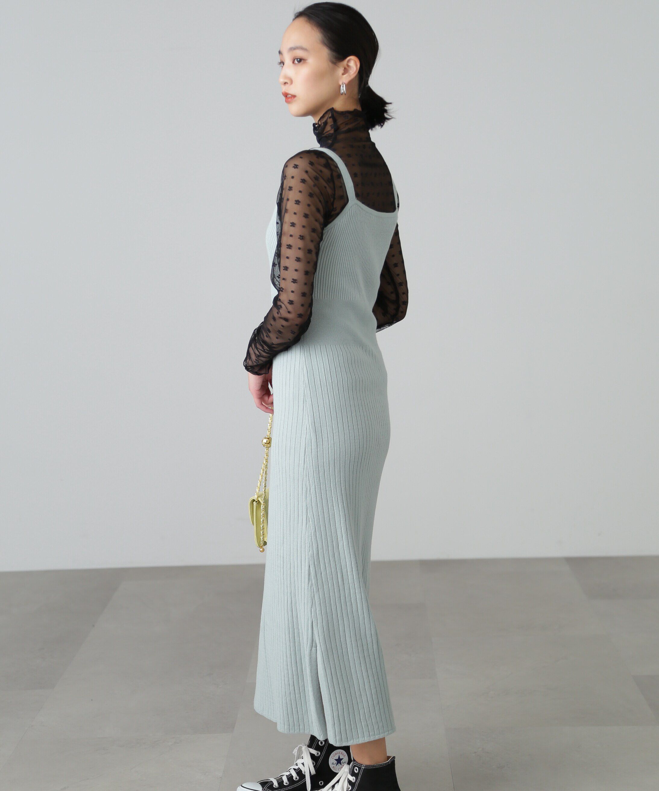  「異ピッチリブキャミソールナローニットワンピース」|ワンピース|