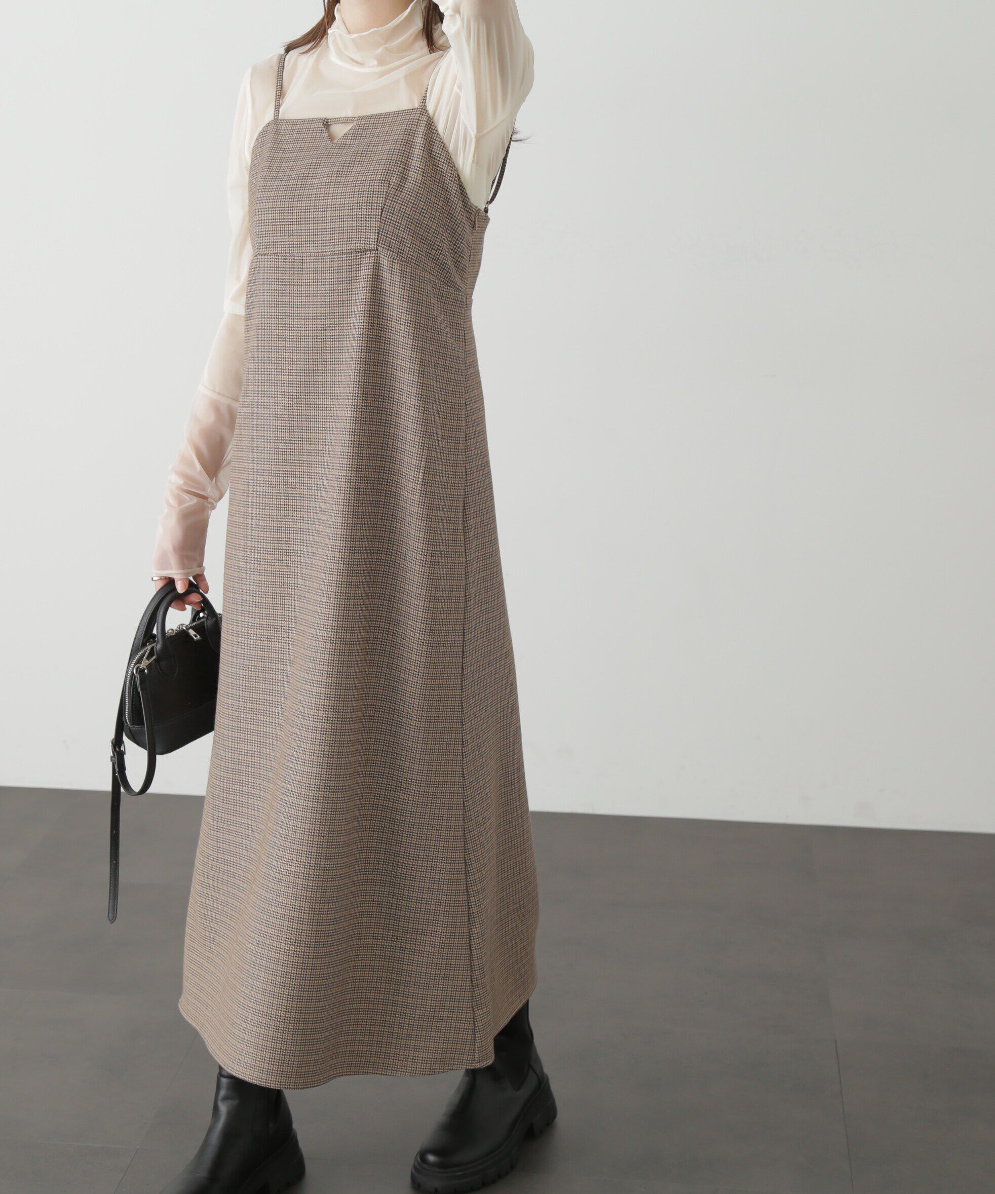  「[低身長サイズ/Sシリーズ]＜セットアップ対応＞ナローキャミワンピース」|ワンピース|