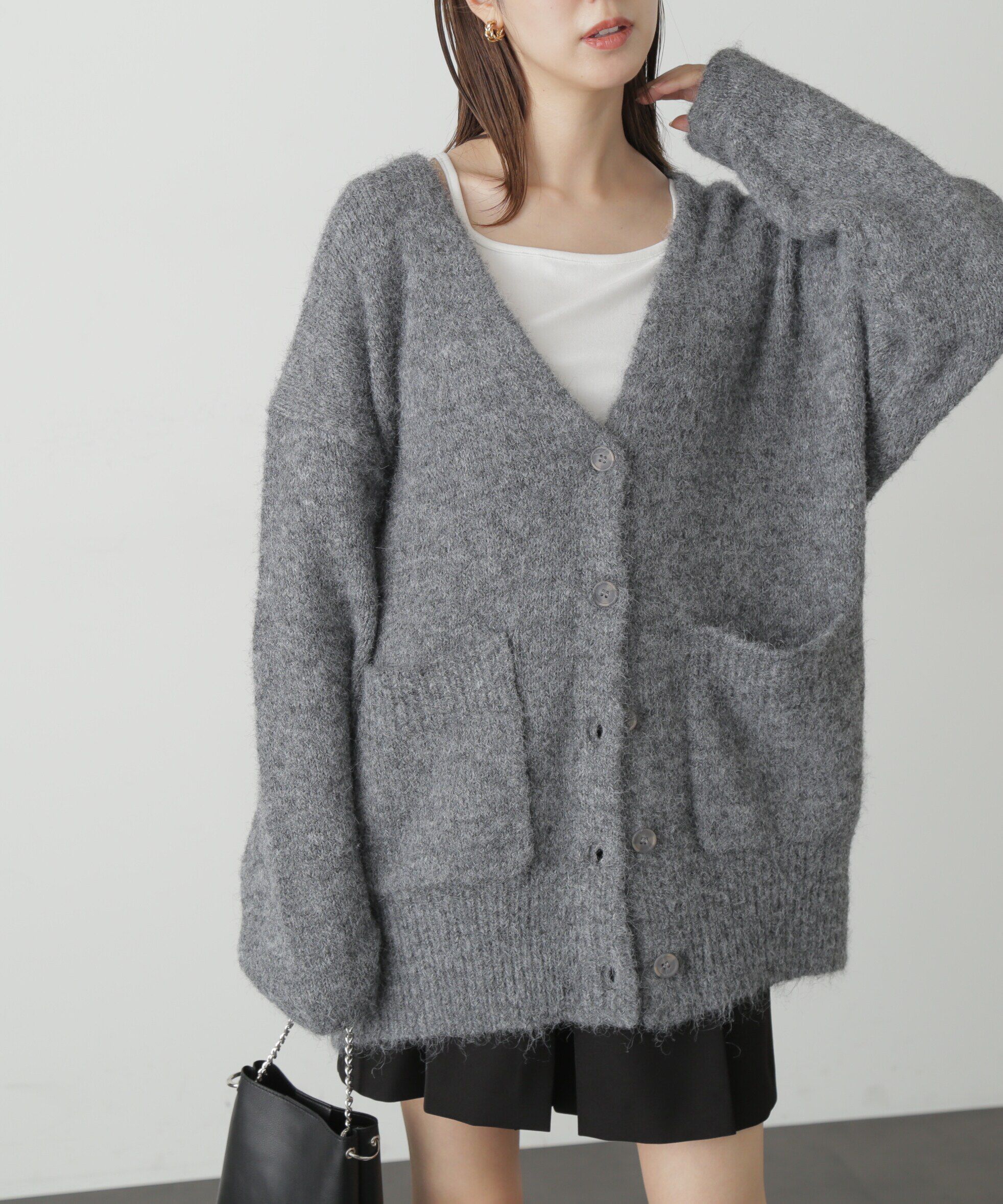  「ウール混リサイクルエコニットカーディガン」|ニット・セーター|