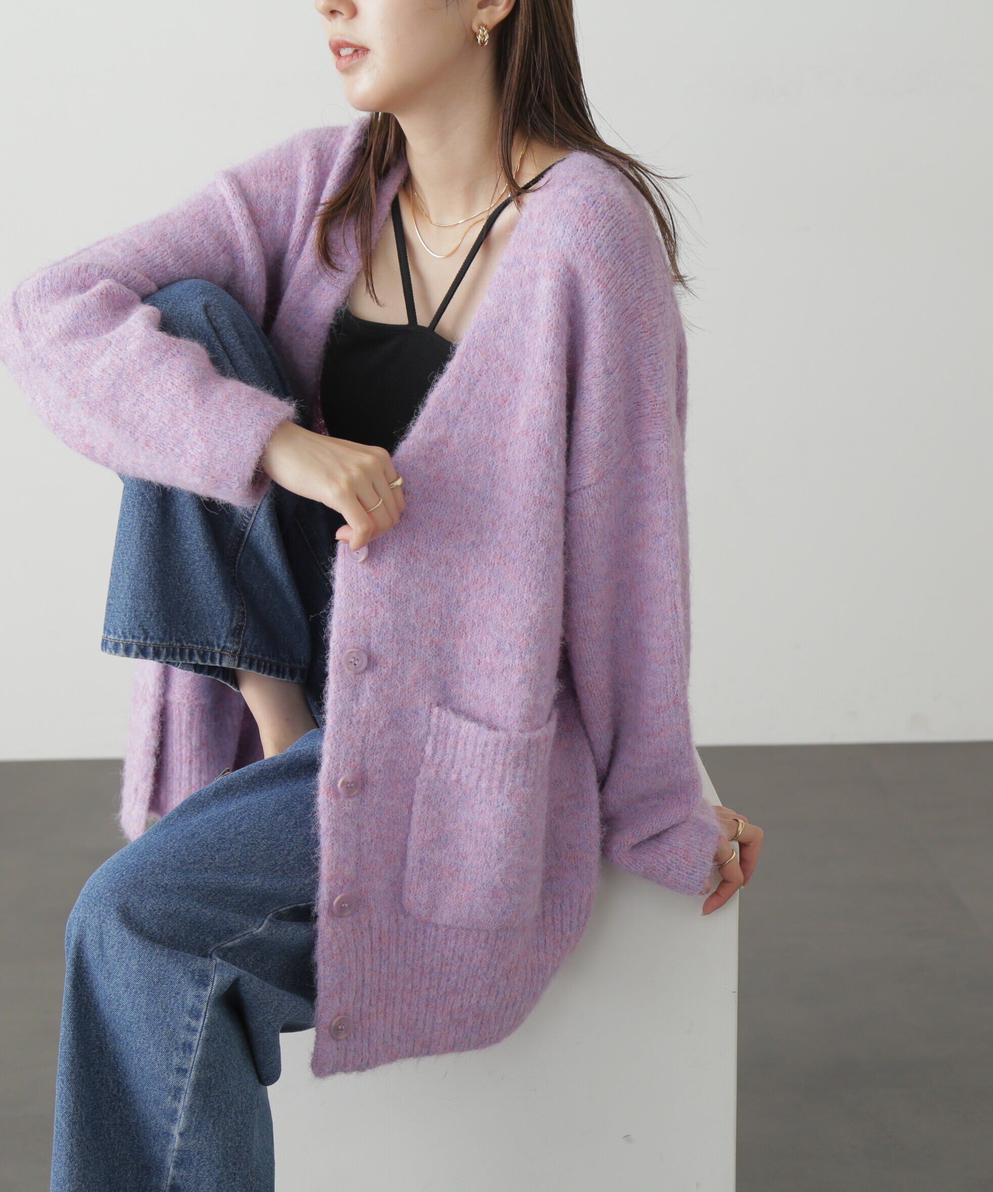  「ウール混リサイクルエコニットカーディガン」|ニット・セーター|