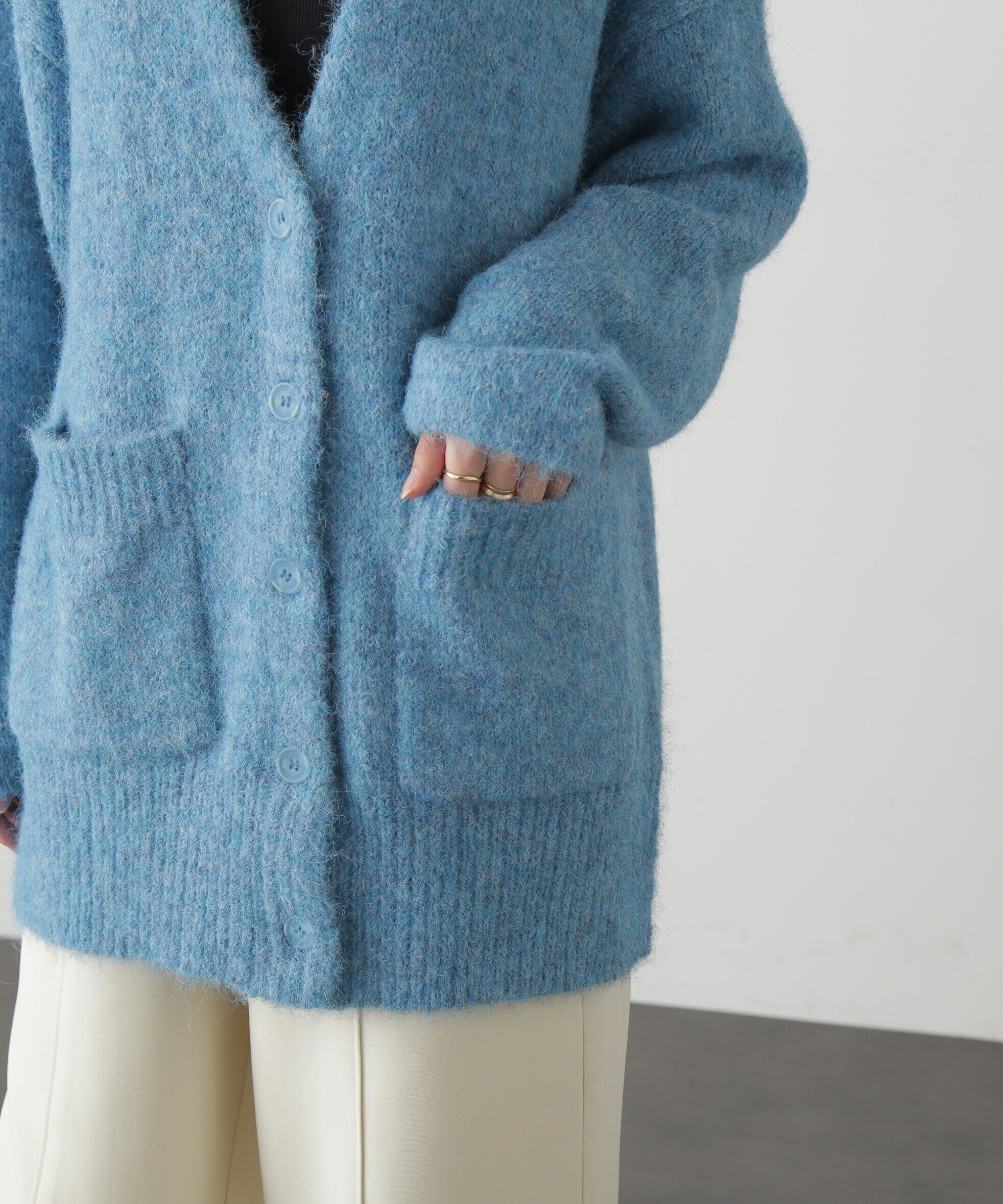  「ウール混リサイクルエコニットカーディガン」|ニット・セーター|