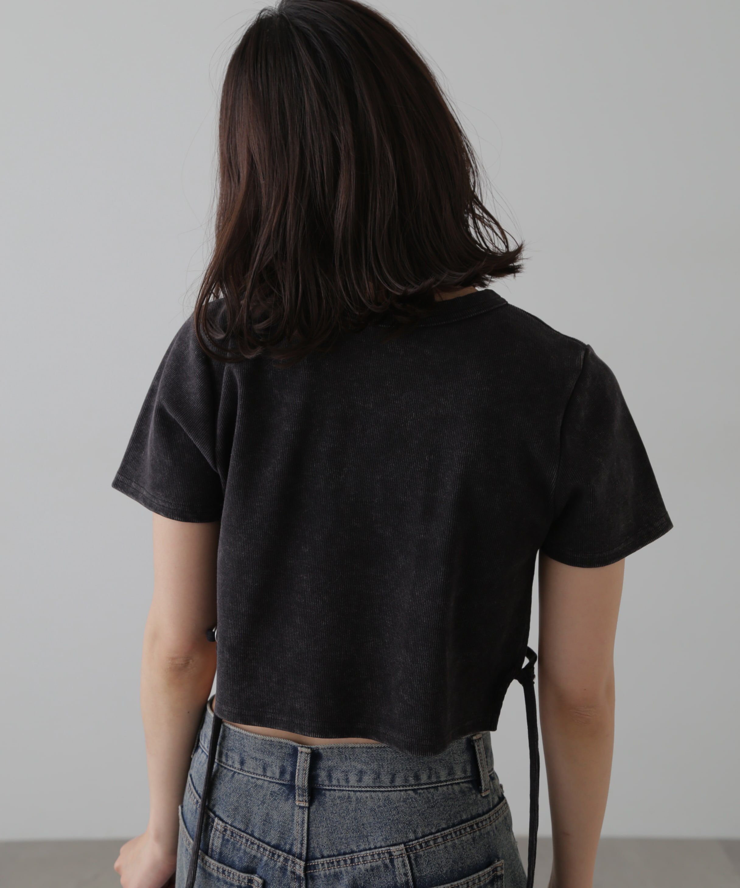  「ヴィンテージ加工サイドベルトTシャツ」|Tシャツ・カットソー|