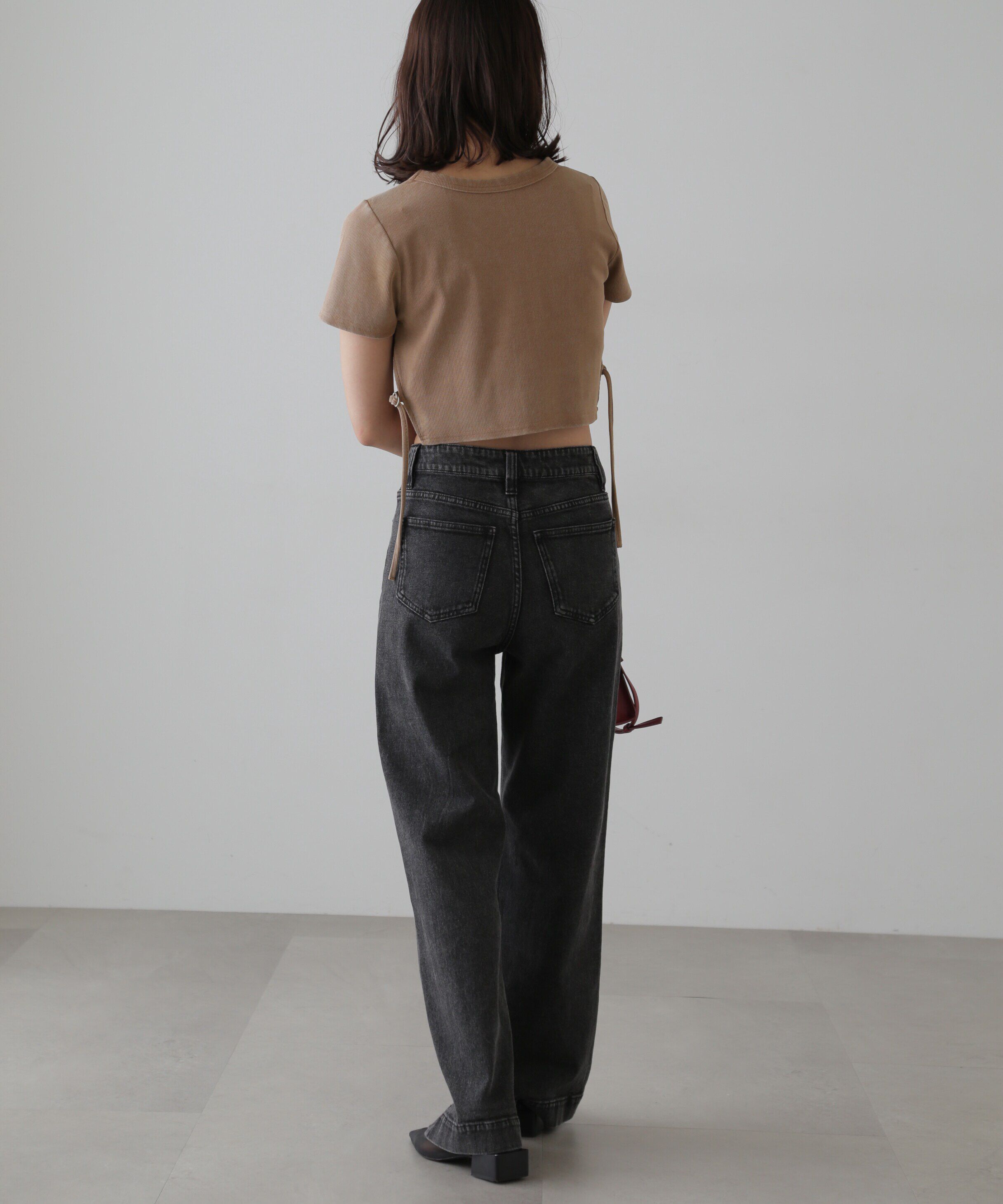  「ヴィンテージ加工サイドベルトTシャツ」|Tシャツ・カットソー|