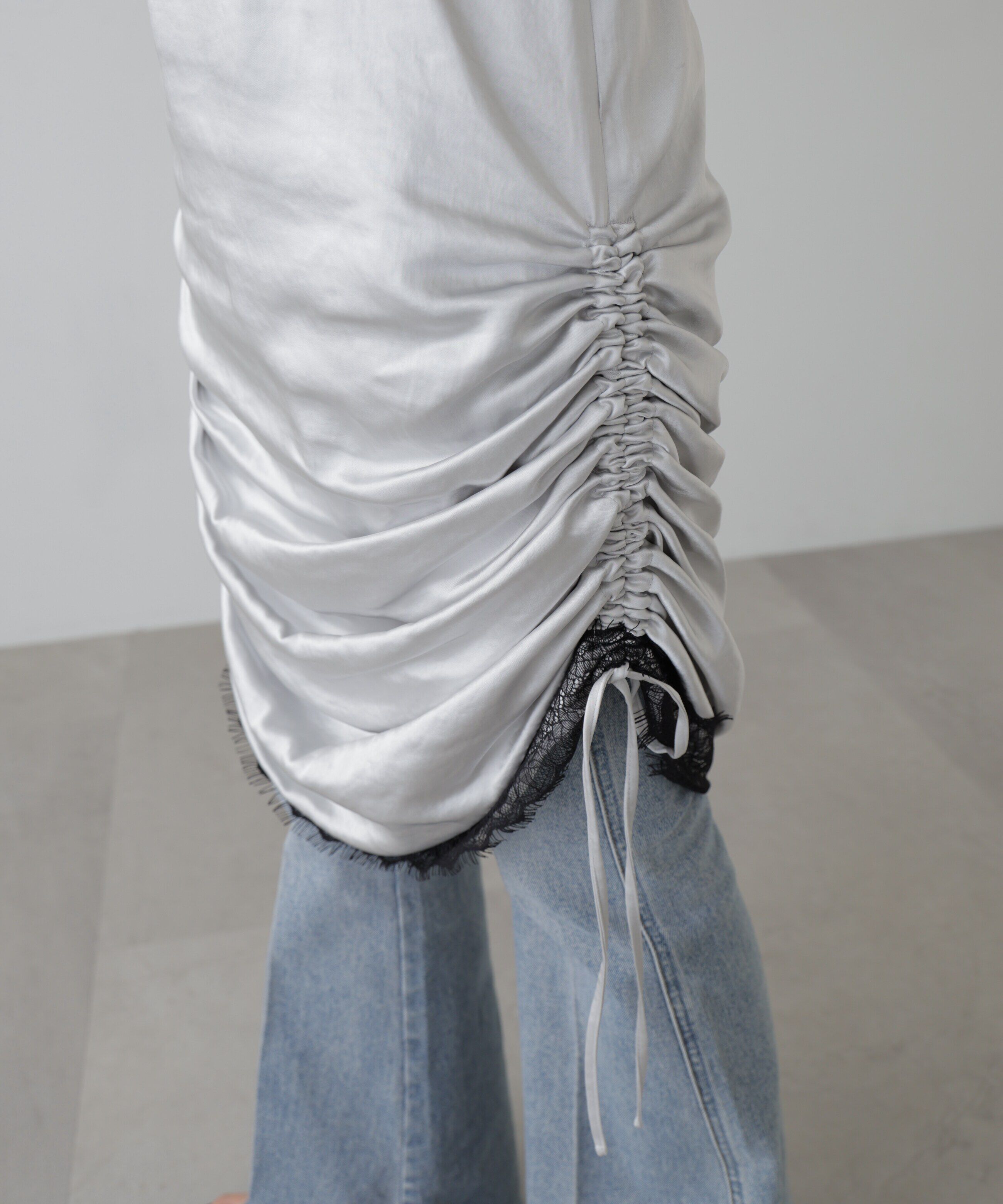  「レースサテンキャミソールワンピース」|ワンピース|