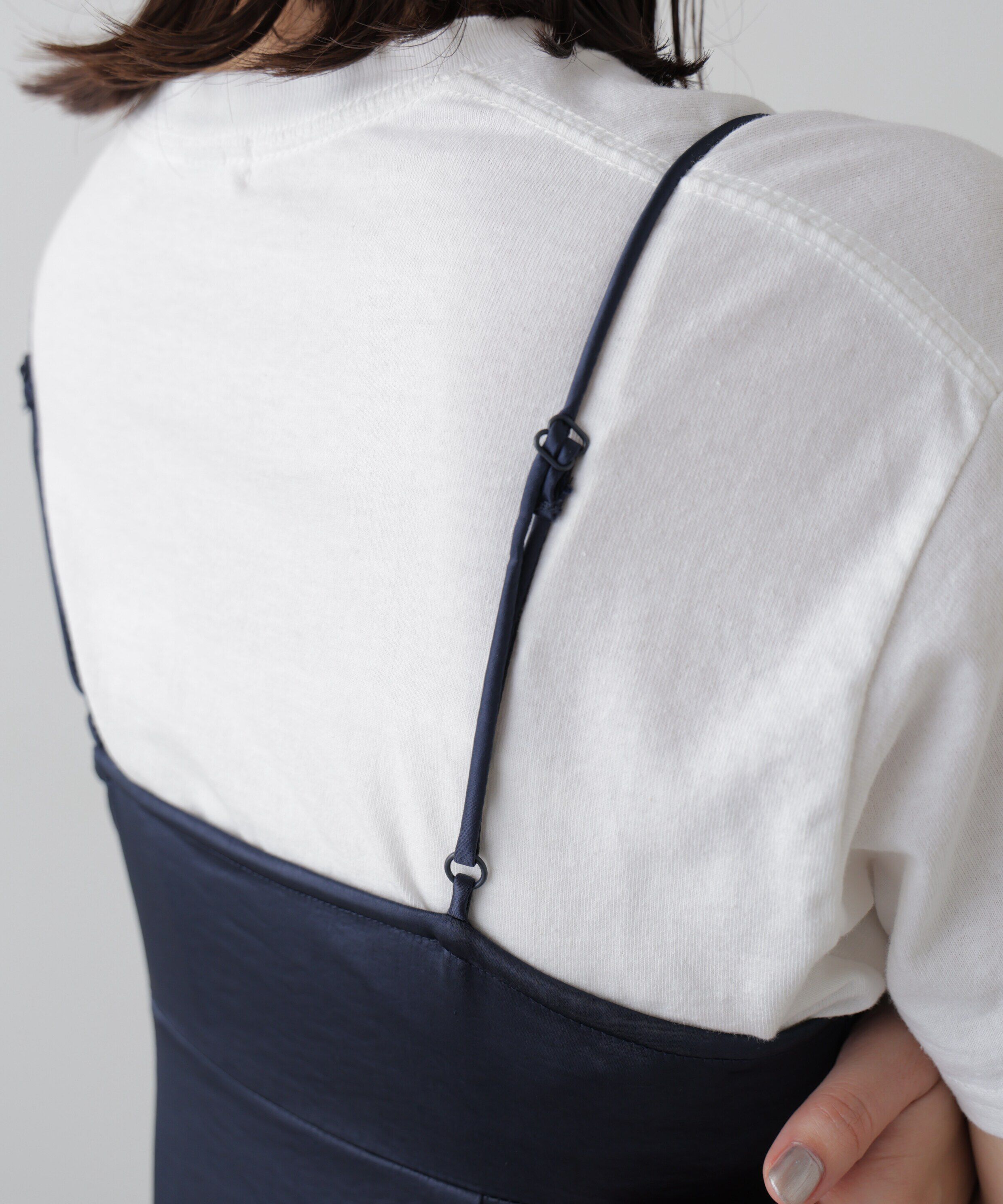  「レースサテンキャミソールワンピース」|ワンピース|