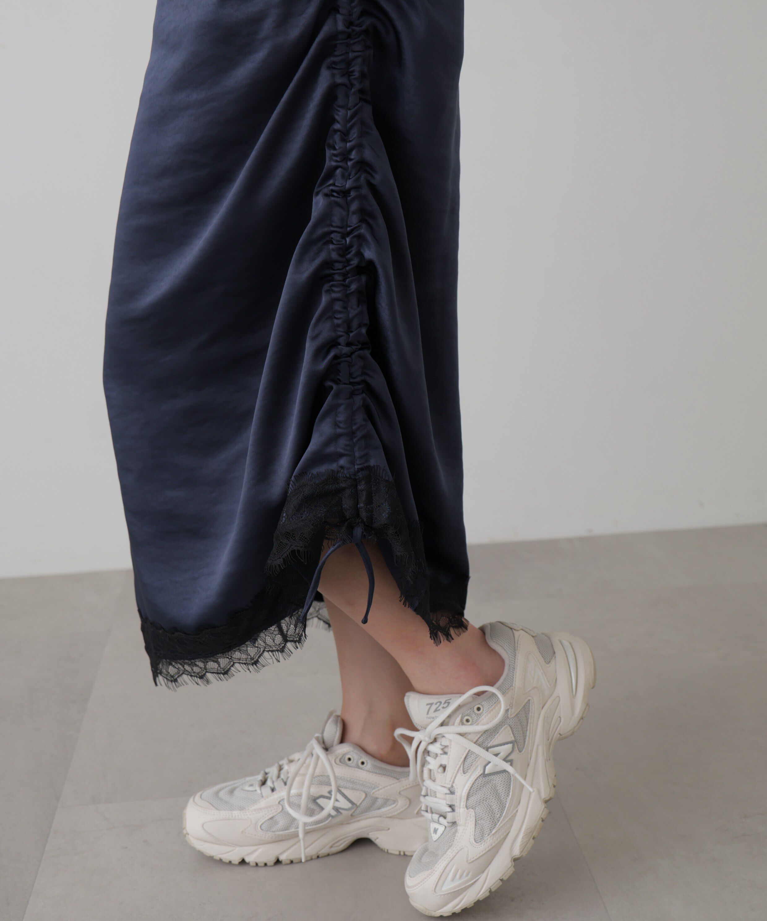  「レースサテンキャミソールワンピース」|ワンピース|