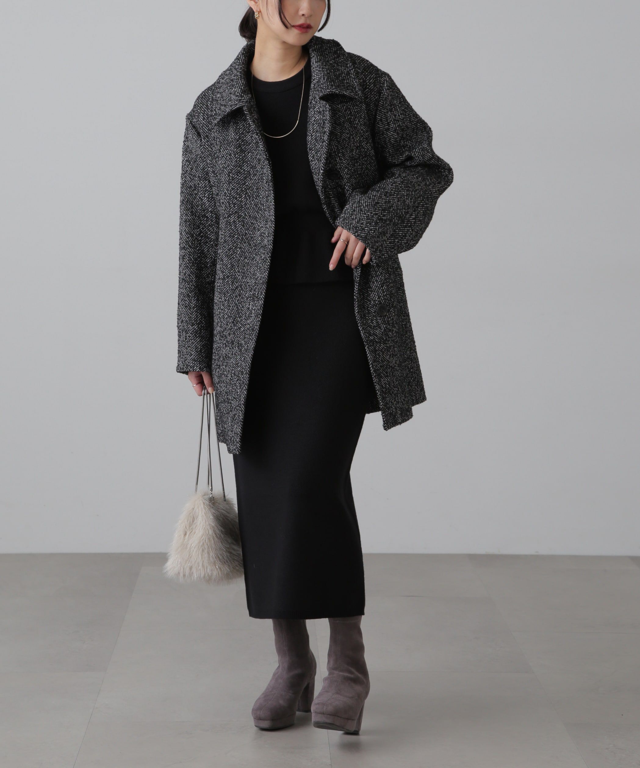  「ペプラムニットセットアップ」|ワンピース|