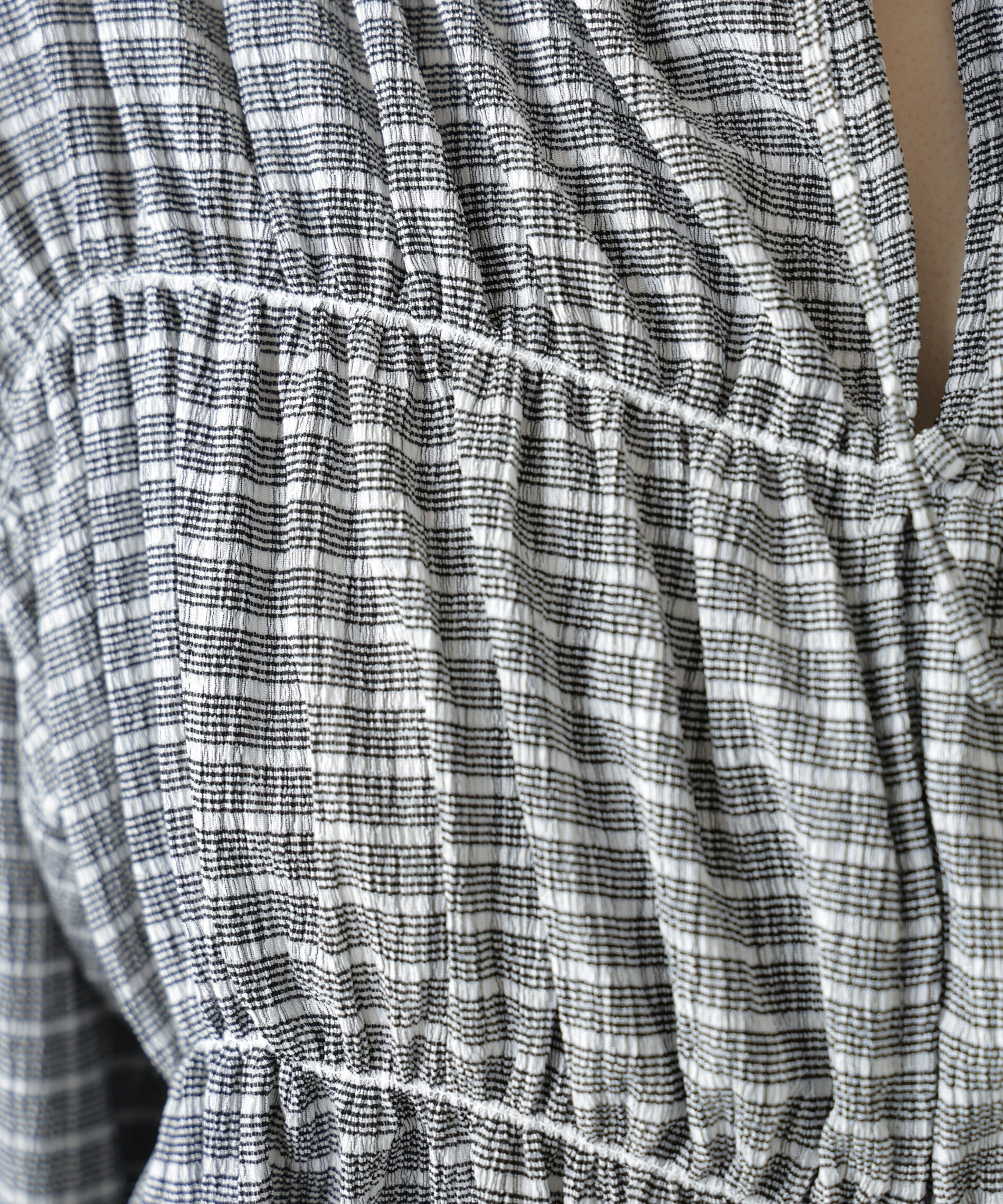  「シアーギャザー前開き短丈ブラウス」|シャツ・ブラウス|