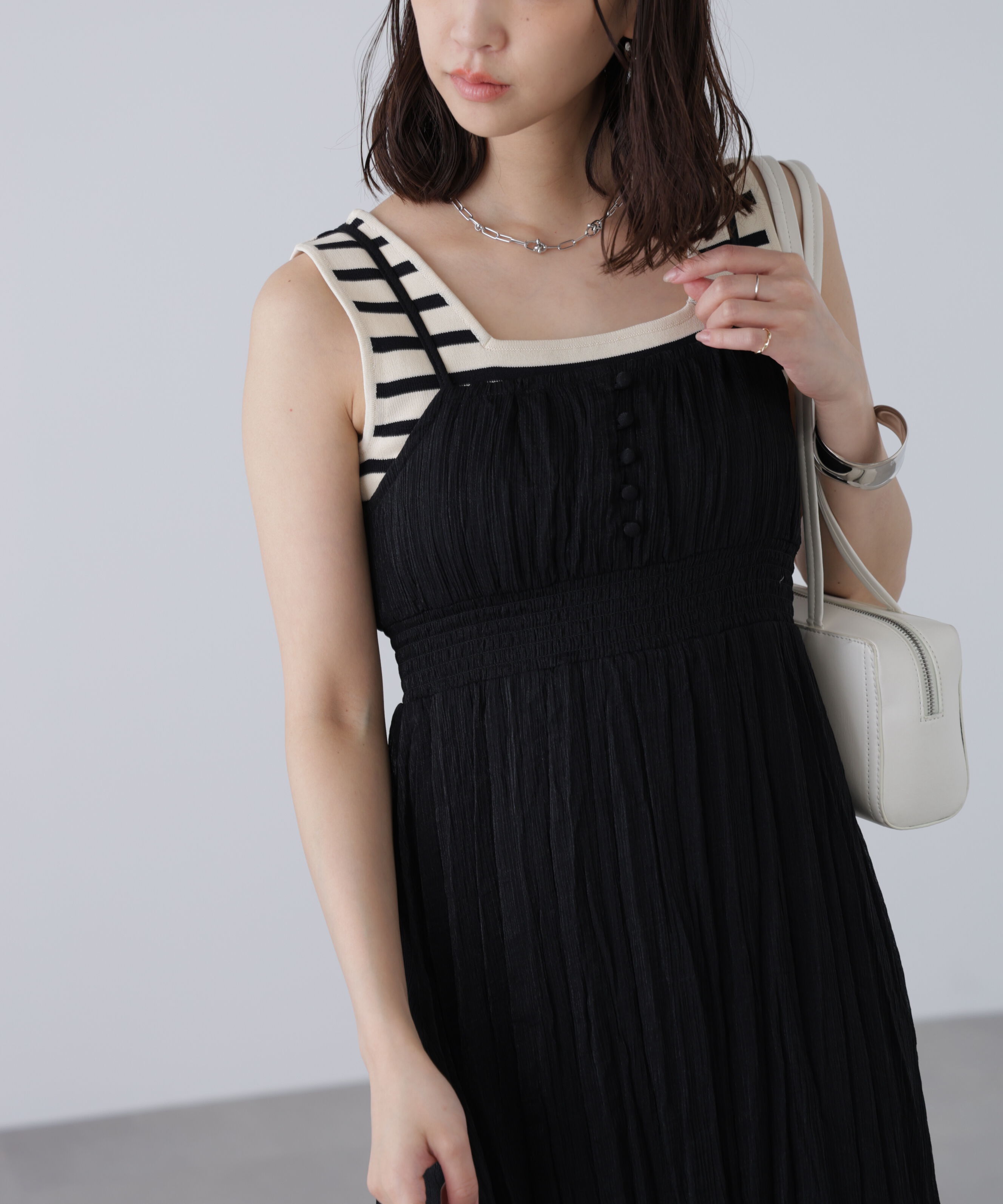  「シャイニーワッシャーキャミワンピース」|ワンピース|