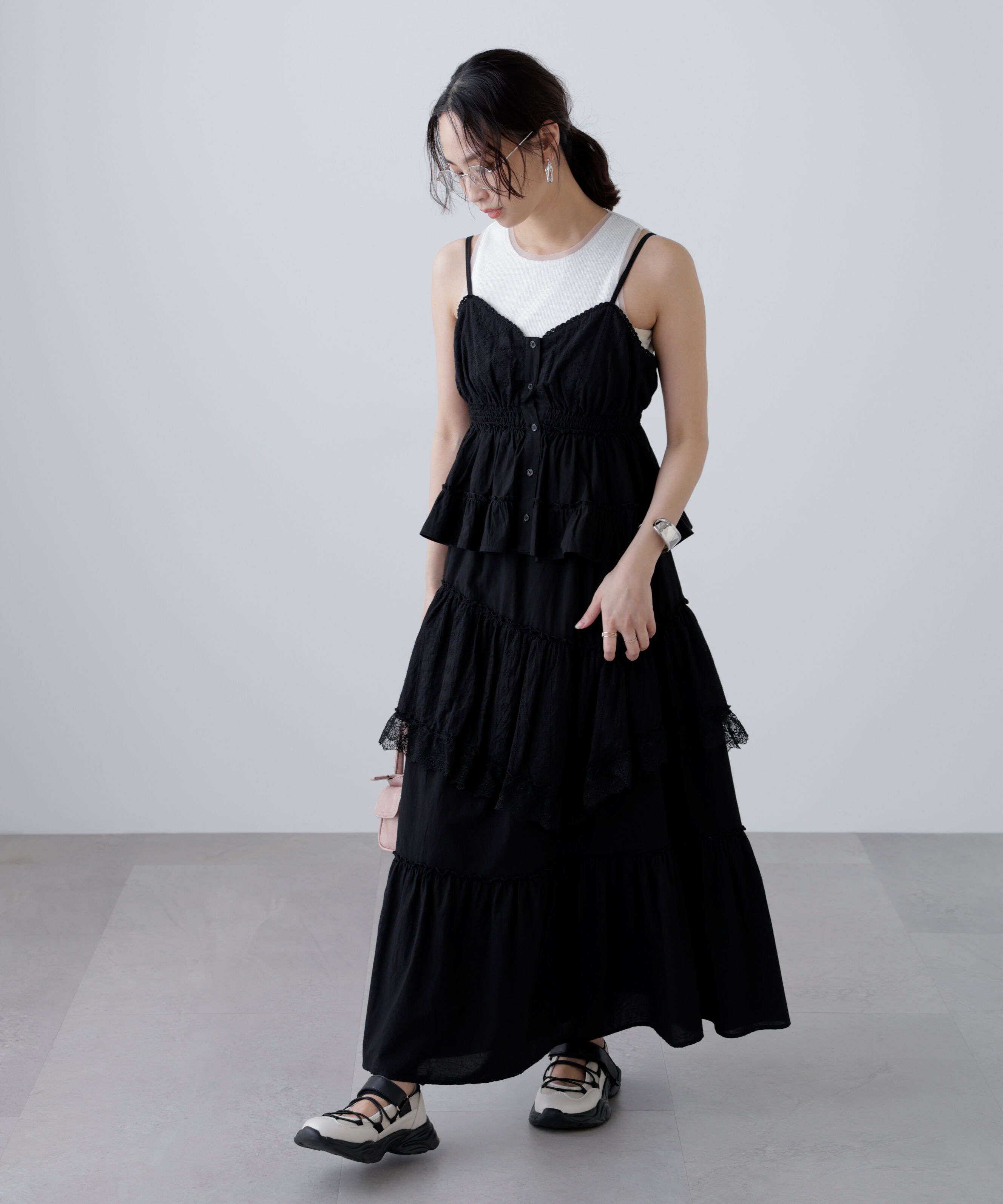  「レーストリムコットンキャミソール」|シャツ・ブラウス|