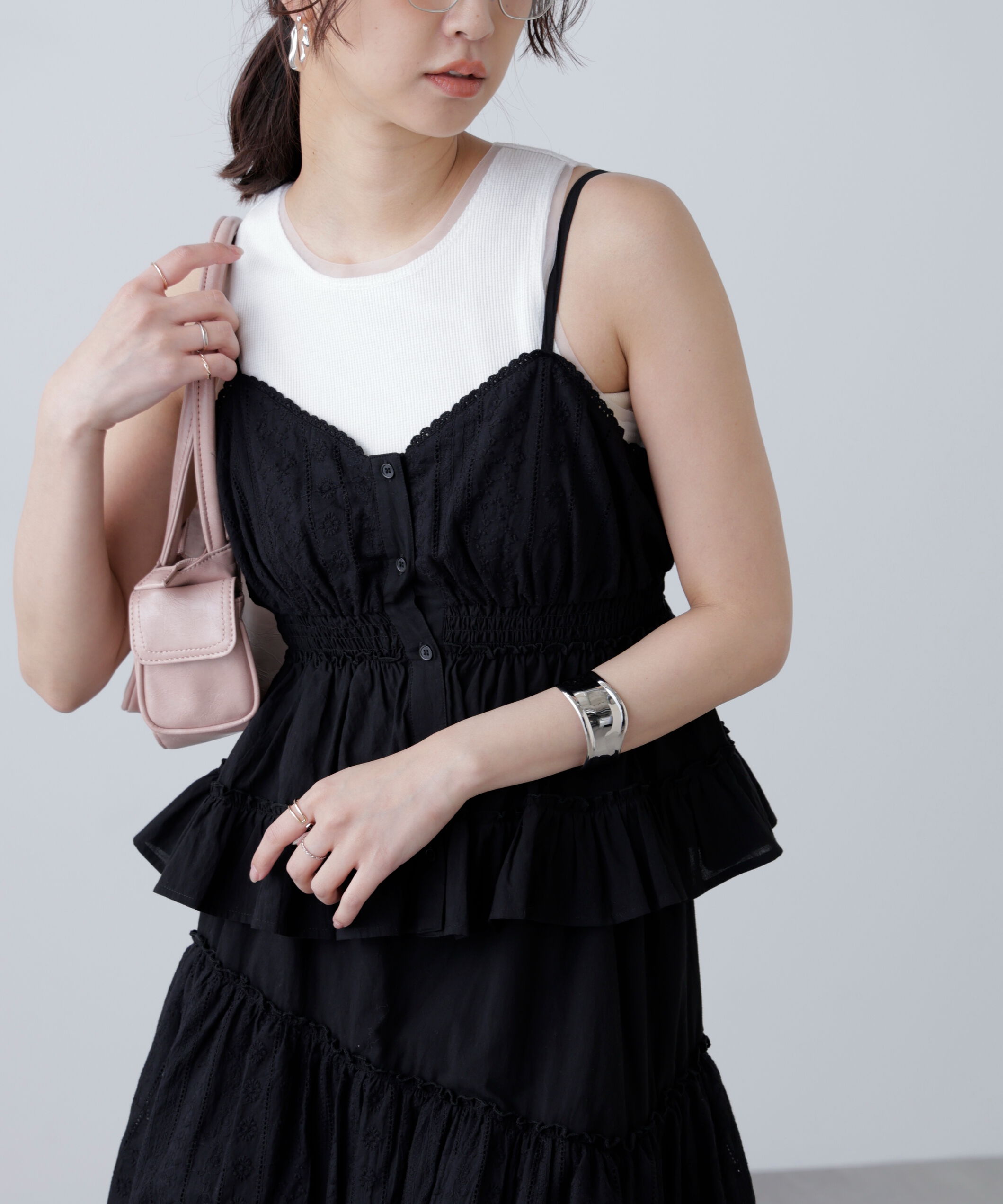  「レーストリムコットンキャミソール」|シャツ・ブラウス|