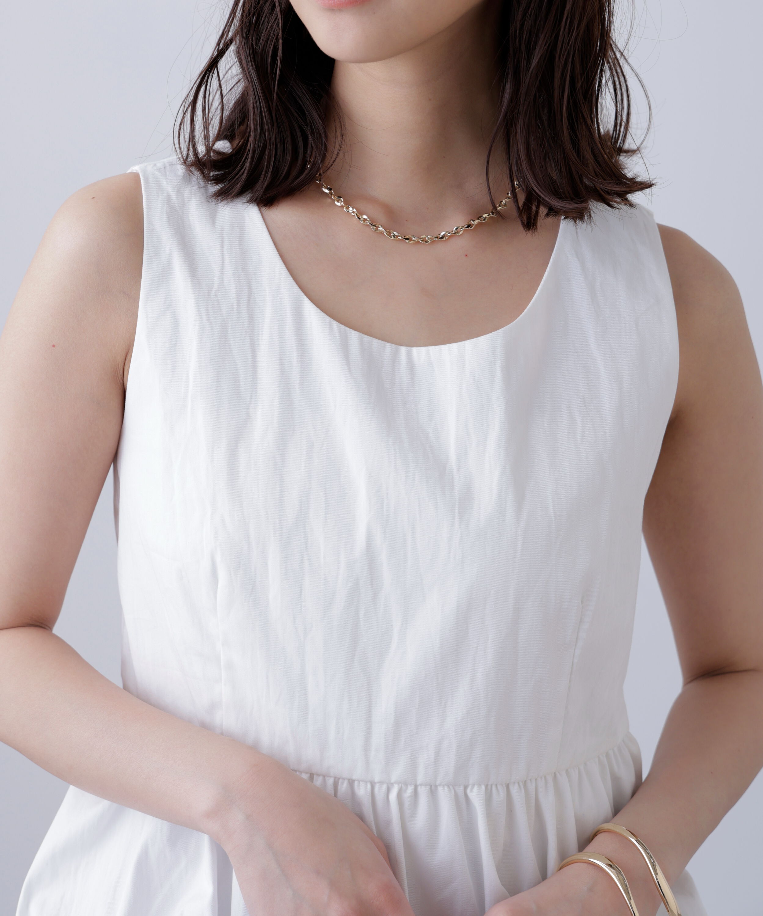  「バルーンペプラムノースリブラウス」|シャツ・ブラウス|