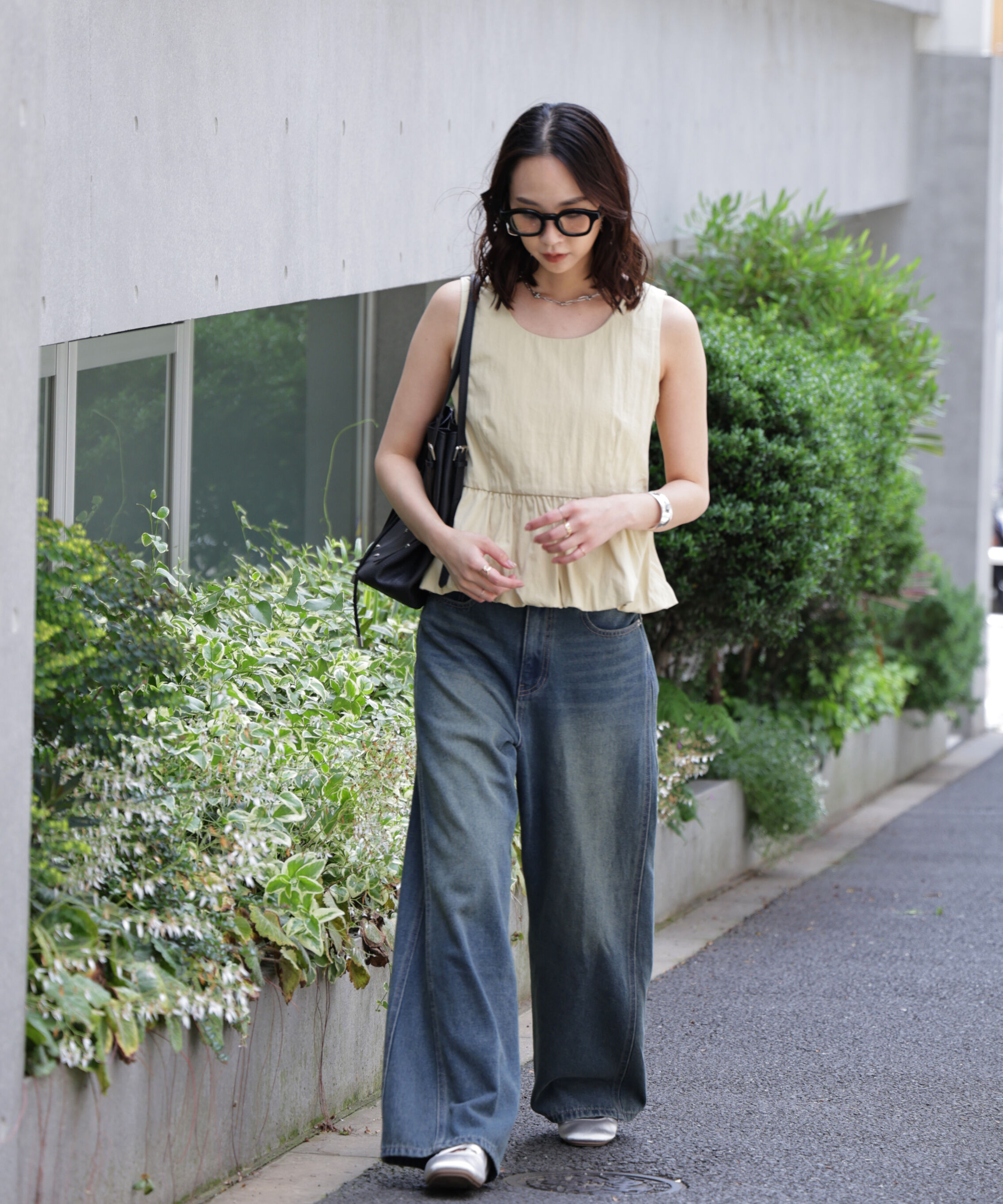  「バルーンペプラムノースリブラウス」|シャツ・ブラウス|