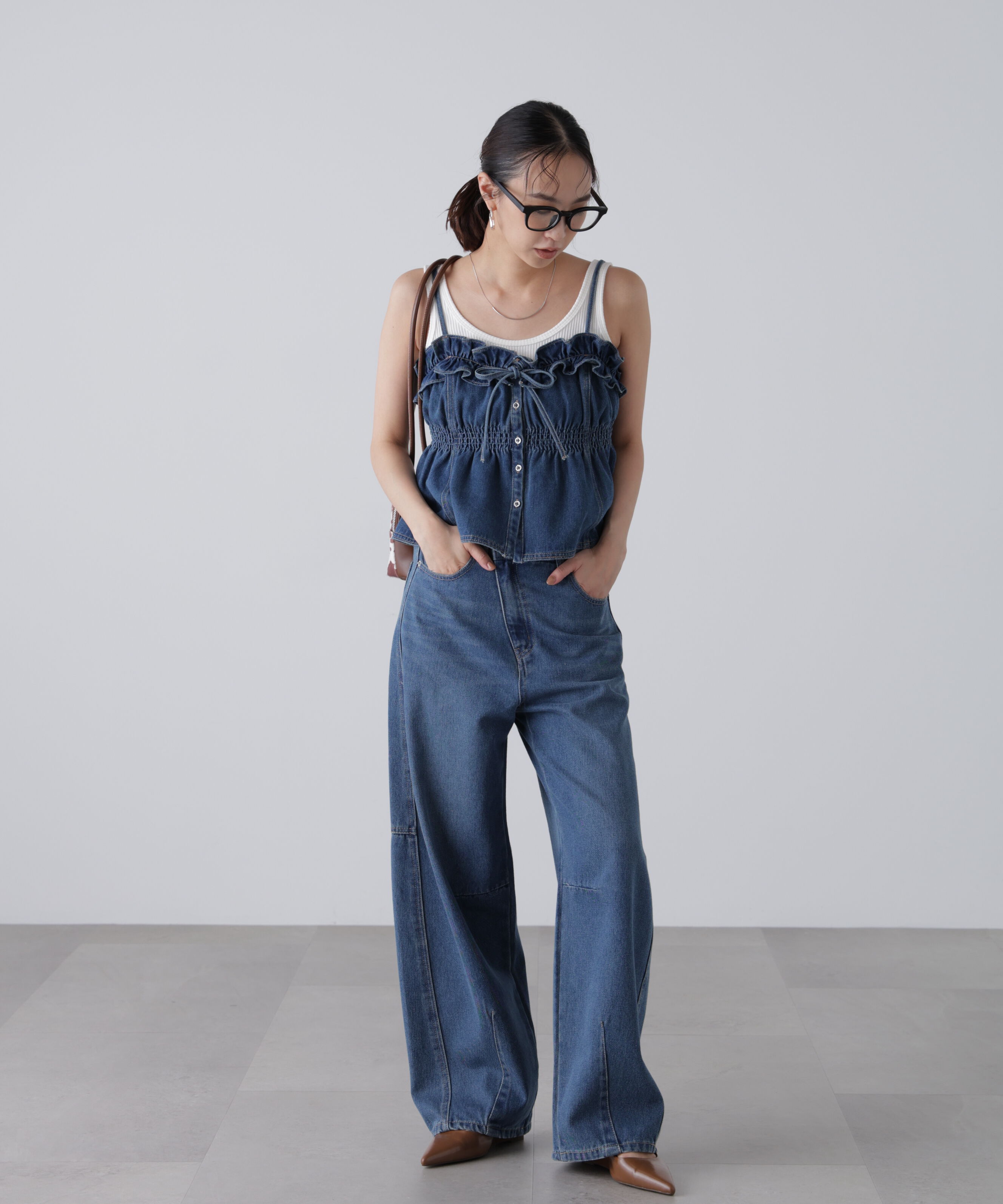  「フリルデニムビスチェ」|シャツ・ブラウス|