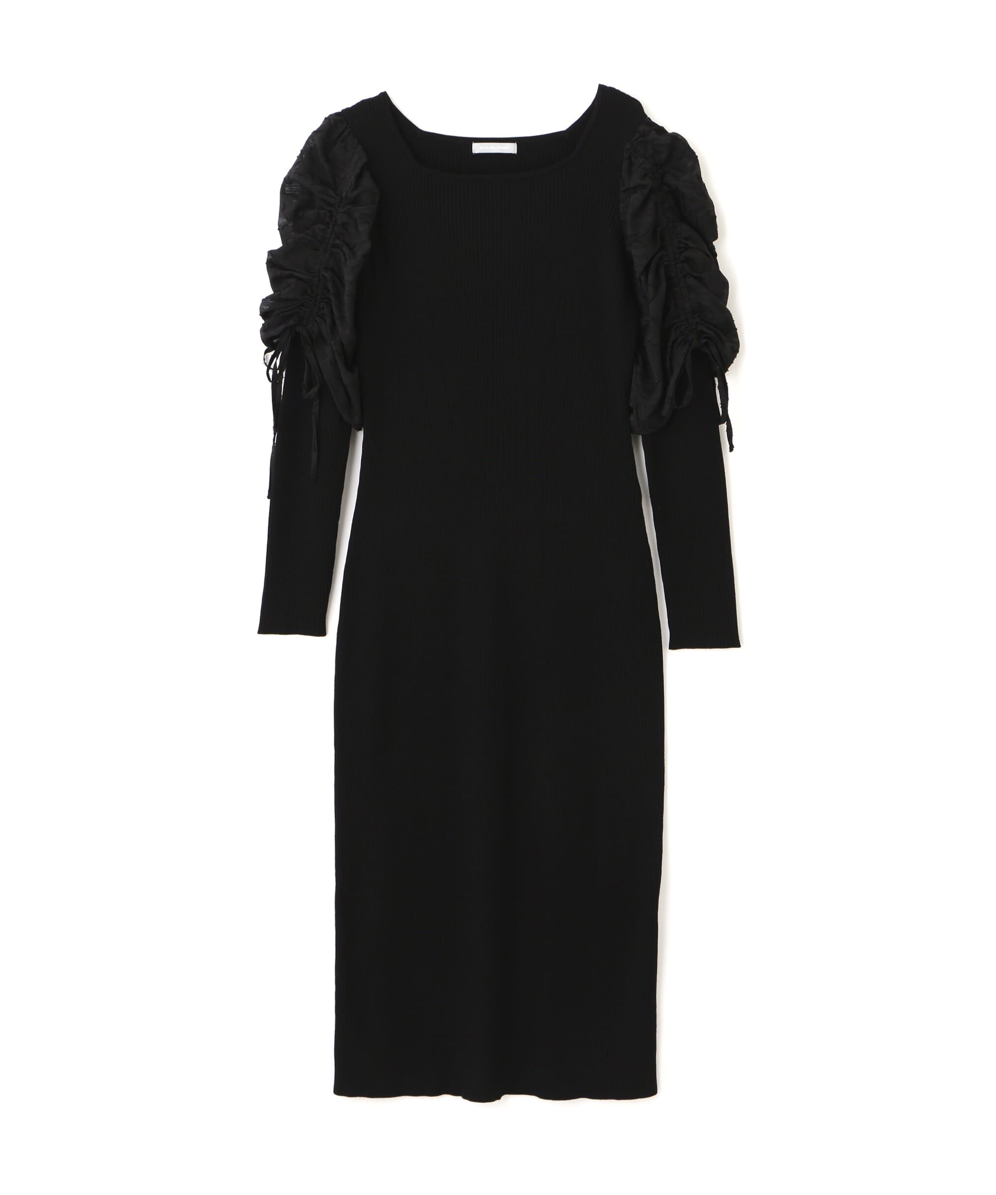  「シアーギャザースリーブニットワンピース」|ワンピース|