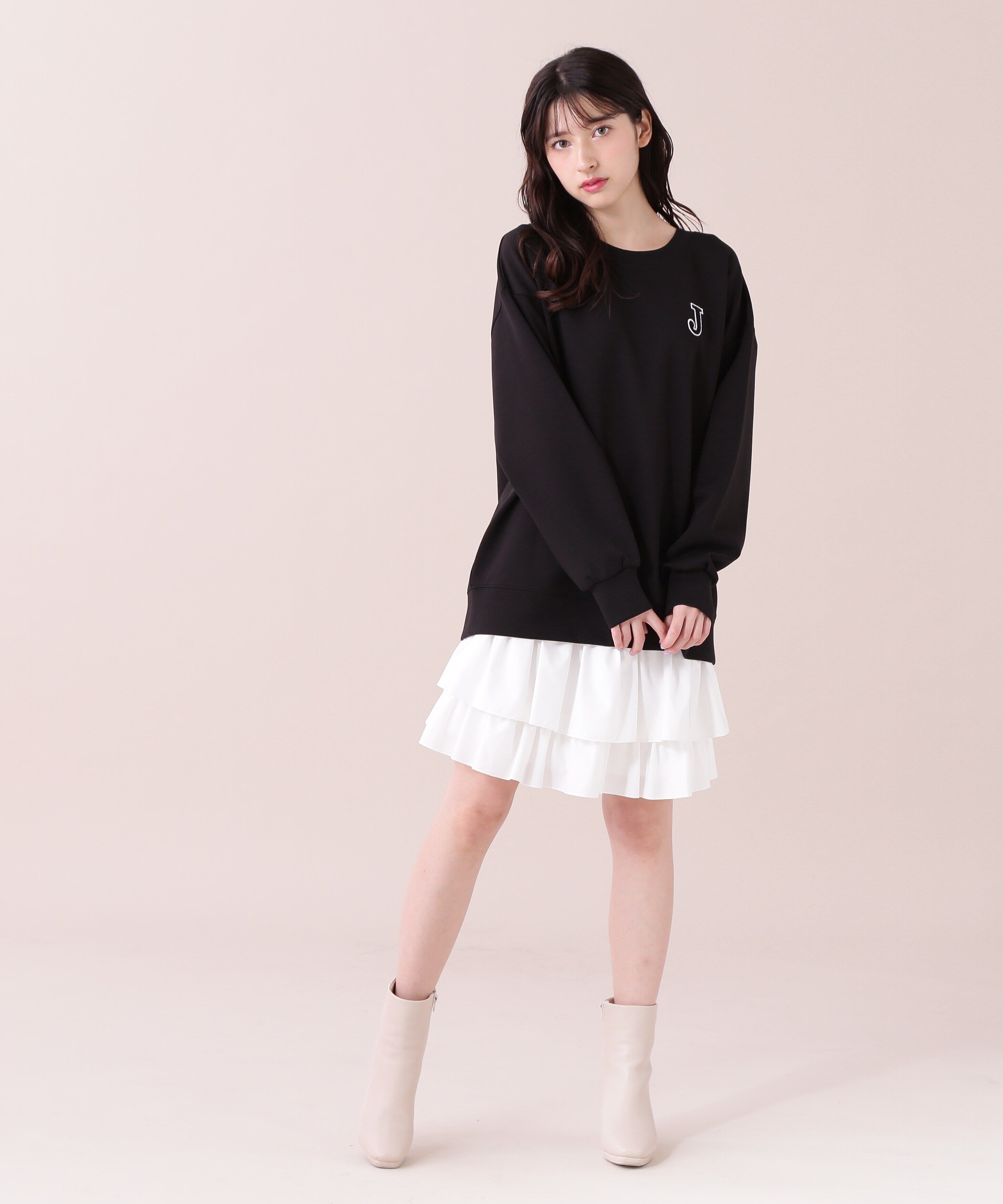  「ワッペン付きダイバーミニスカ―トセット」|ワンピース|