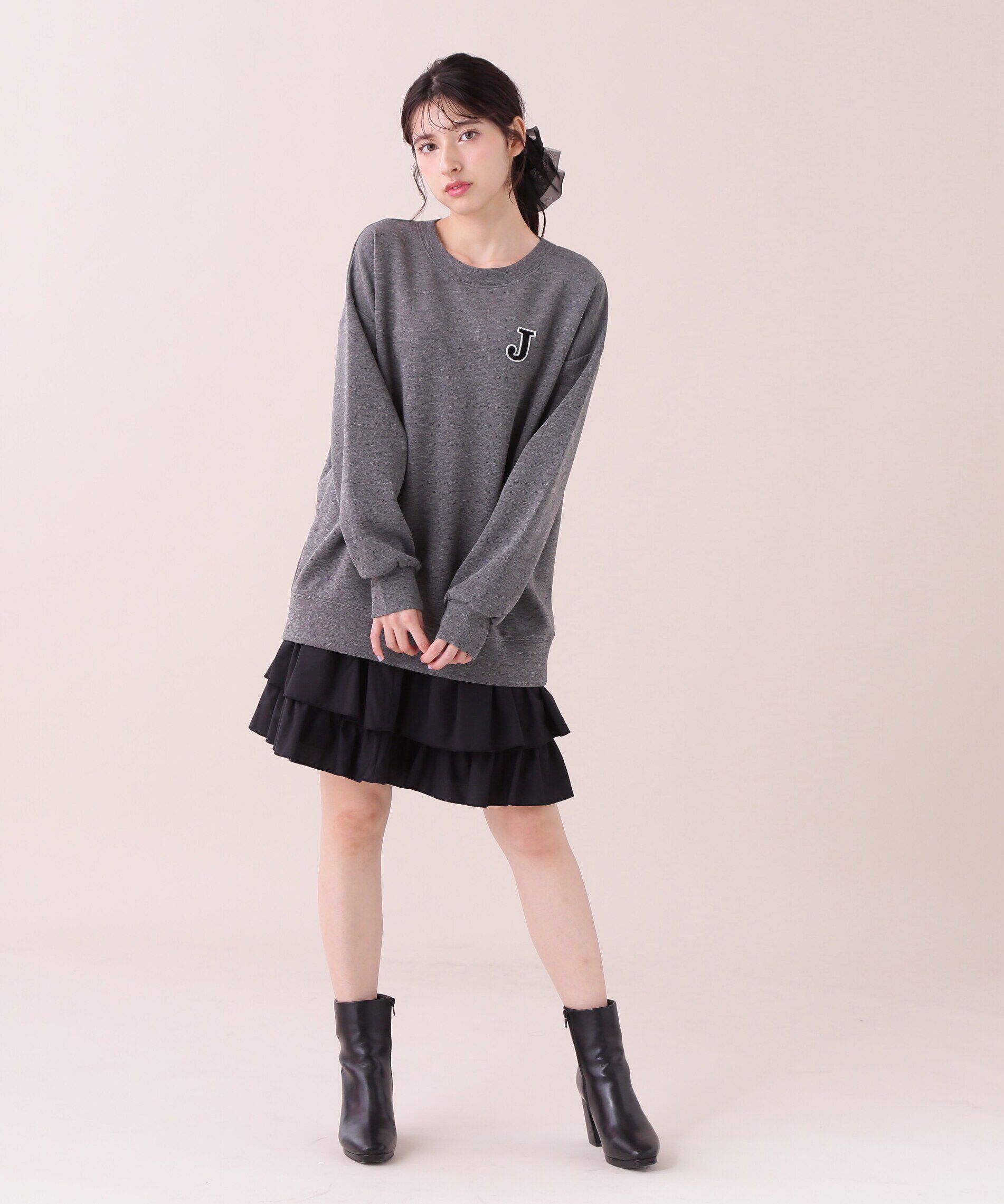  「ワッペン付きダイバーミニスカ―トセット」|ワンピース|