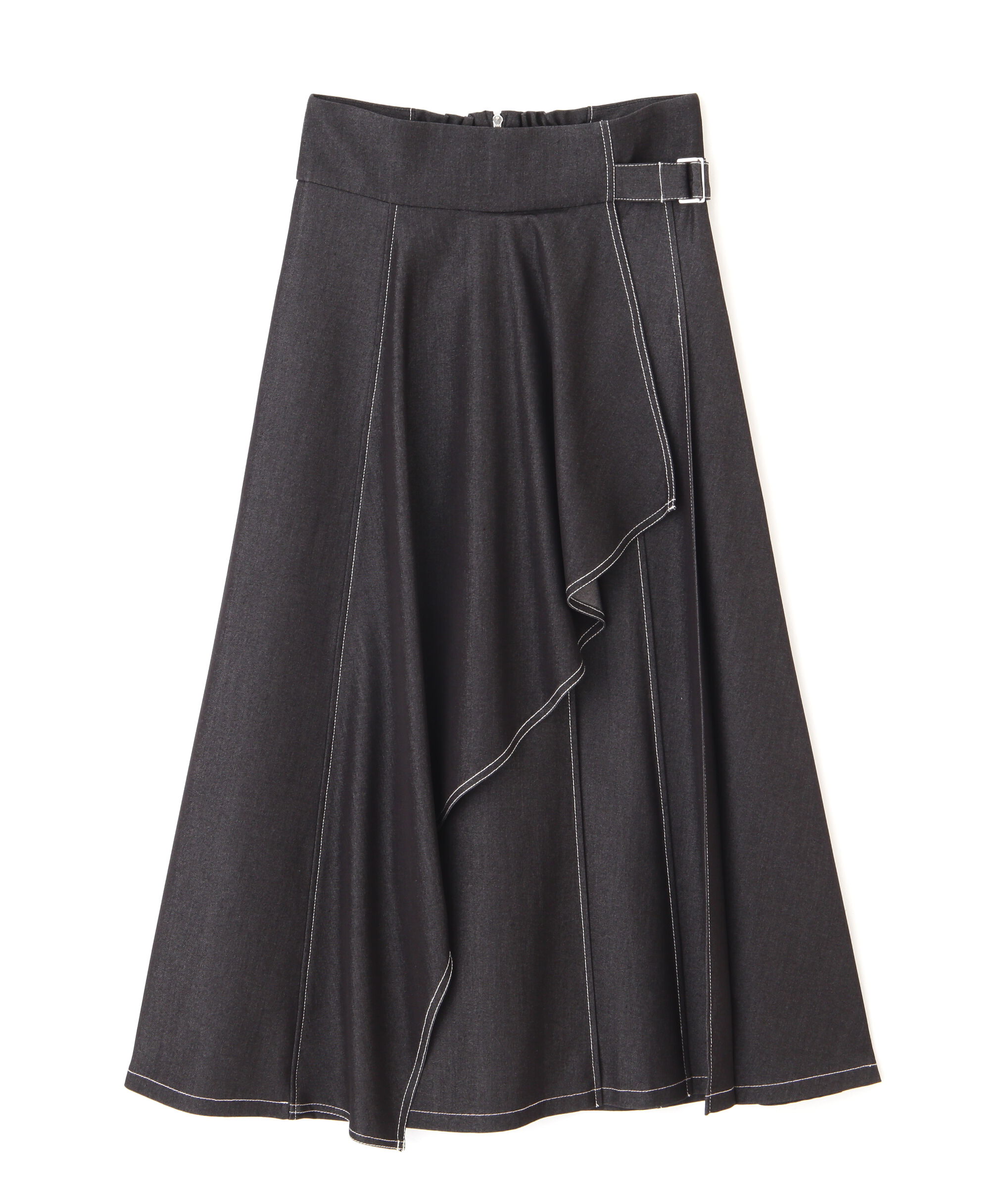  「ラッフルラップバイカラーステッチスカート」|スカート|