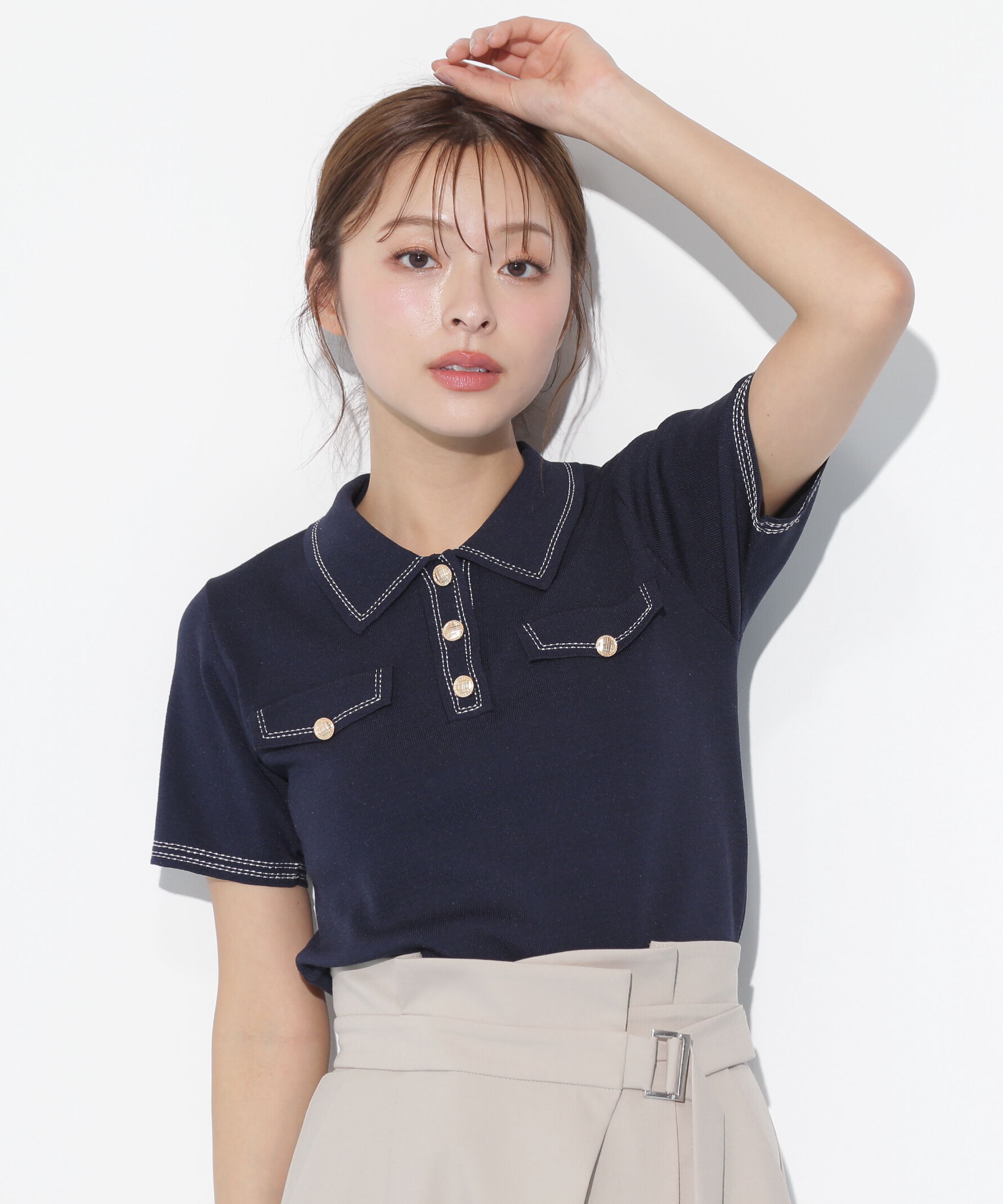  「ステッチポロニット」|ニット・セーター|