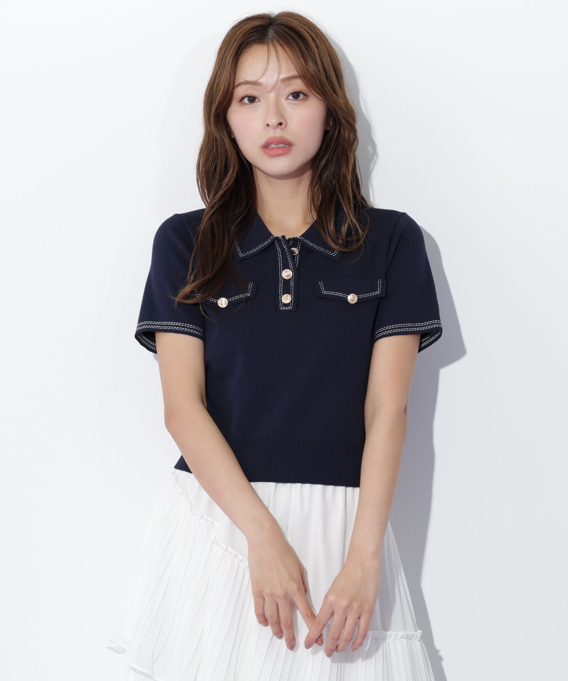  「ステッチポロニット」|ニット・セーター|