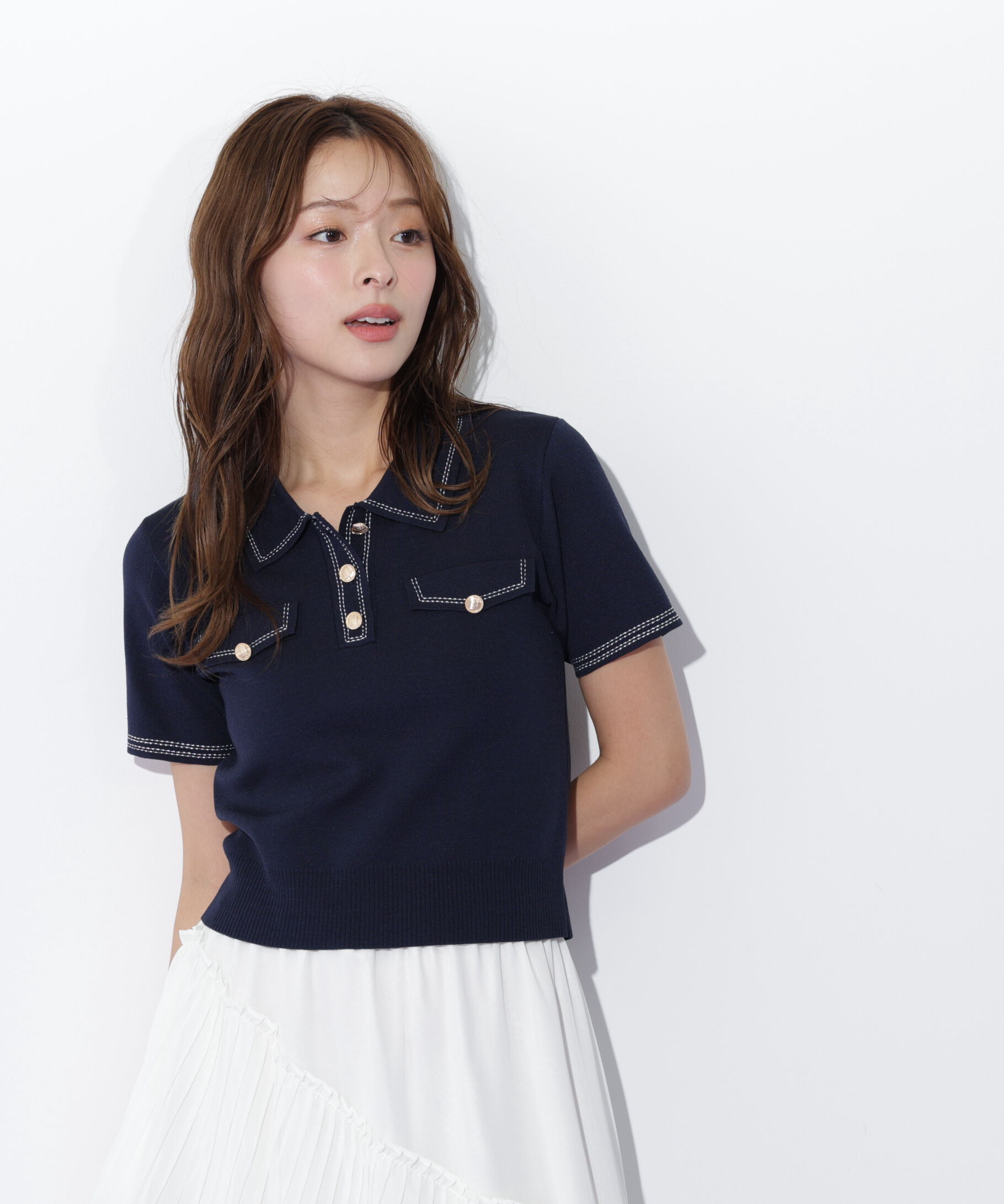  「ステッチポロニット」|ニット・セーター|