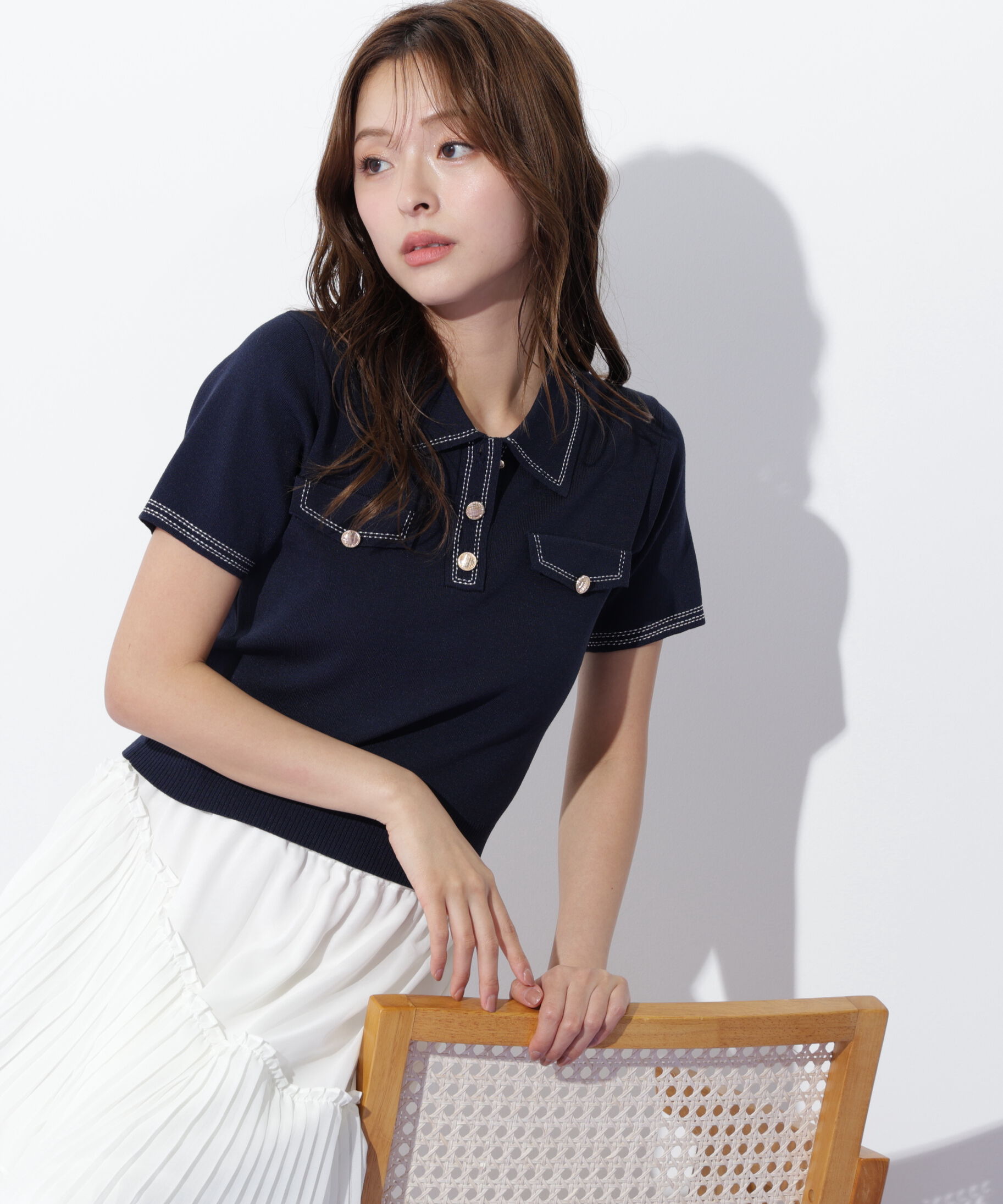  「ステッチポロニット」|ニット・セーター|