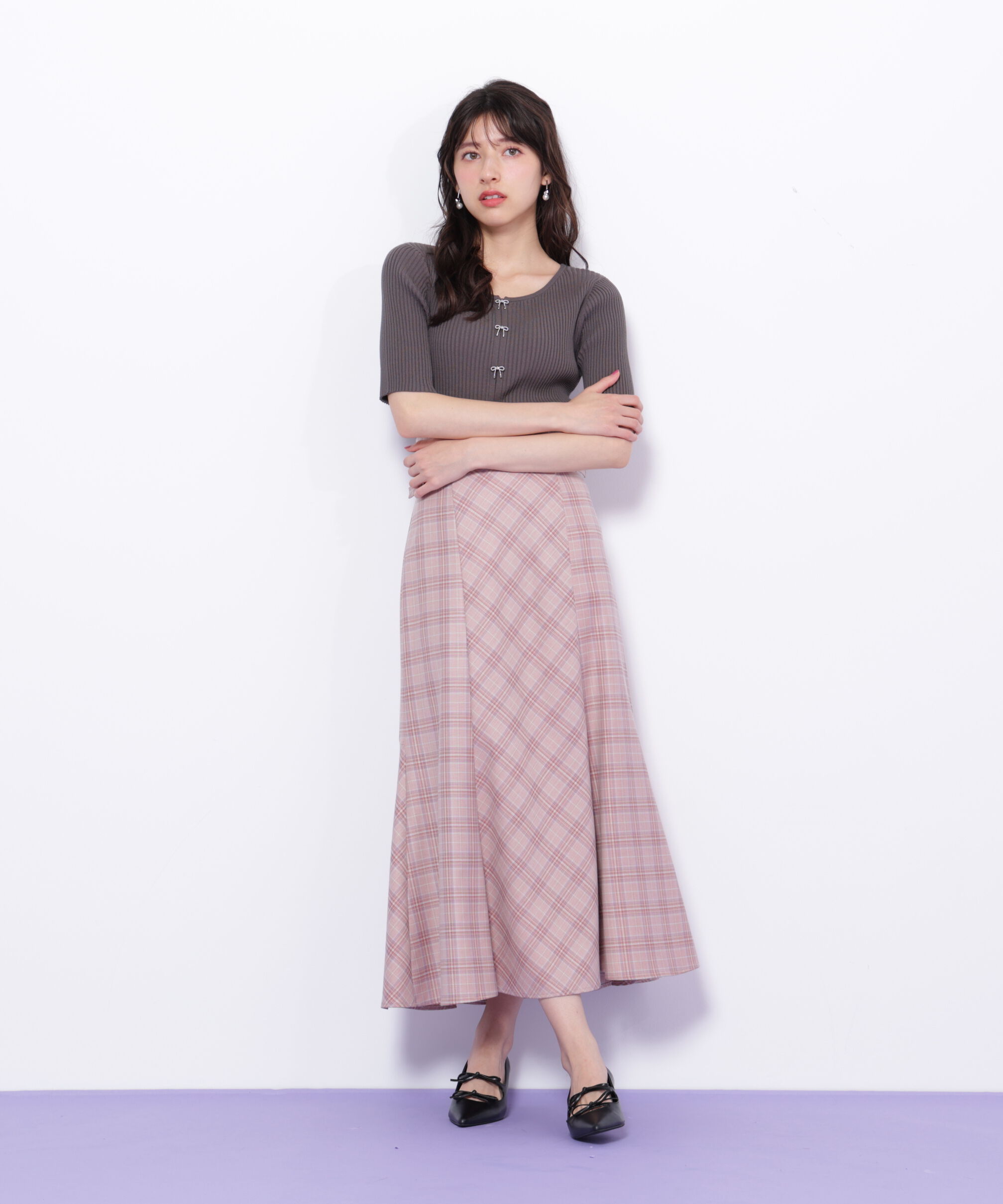  「チェックマーメイドスカート」|スカート|