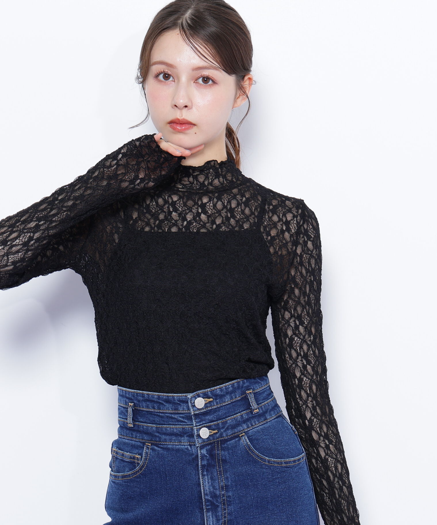  「ミニフリルレースカットソー」|Tシャツ・カットソー|