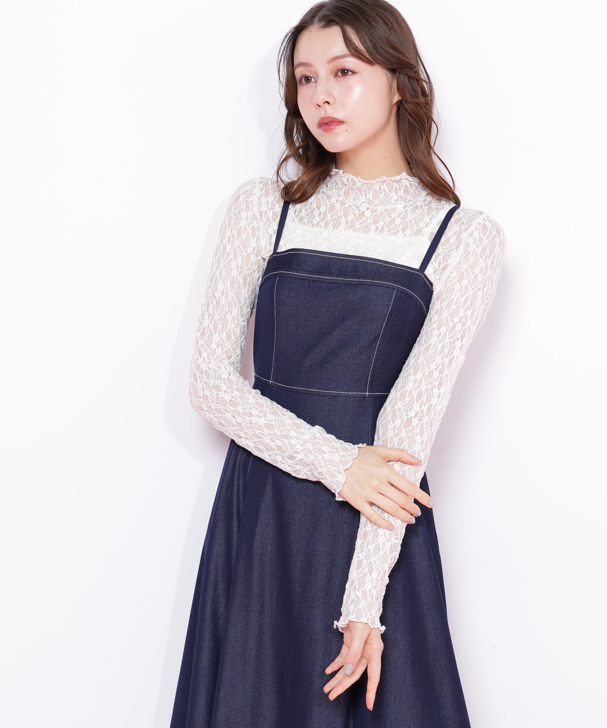  「ミニフリルレースカットソー」|Tシャツ・カットソー|