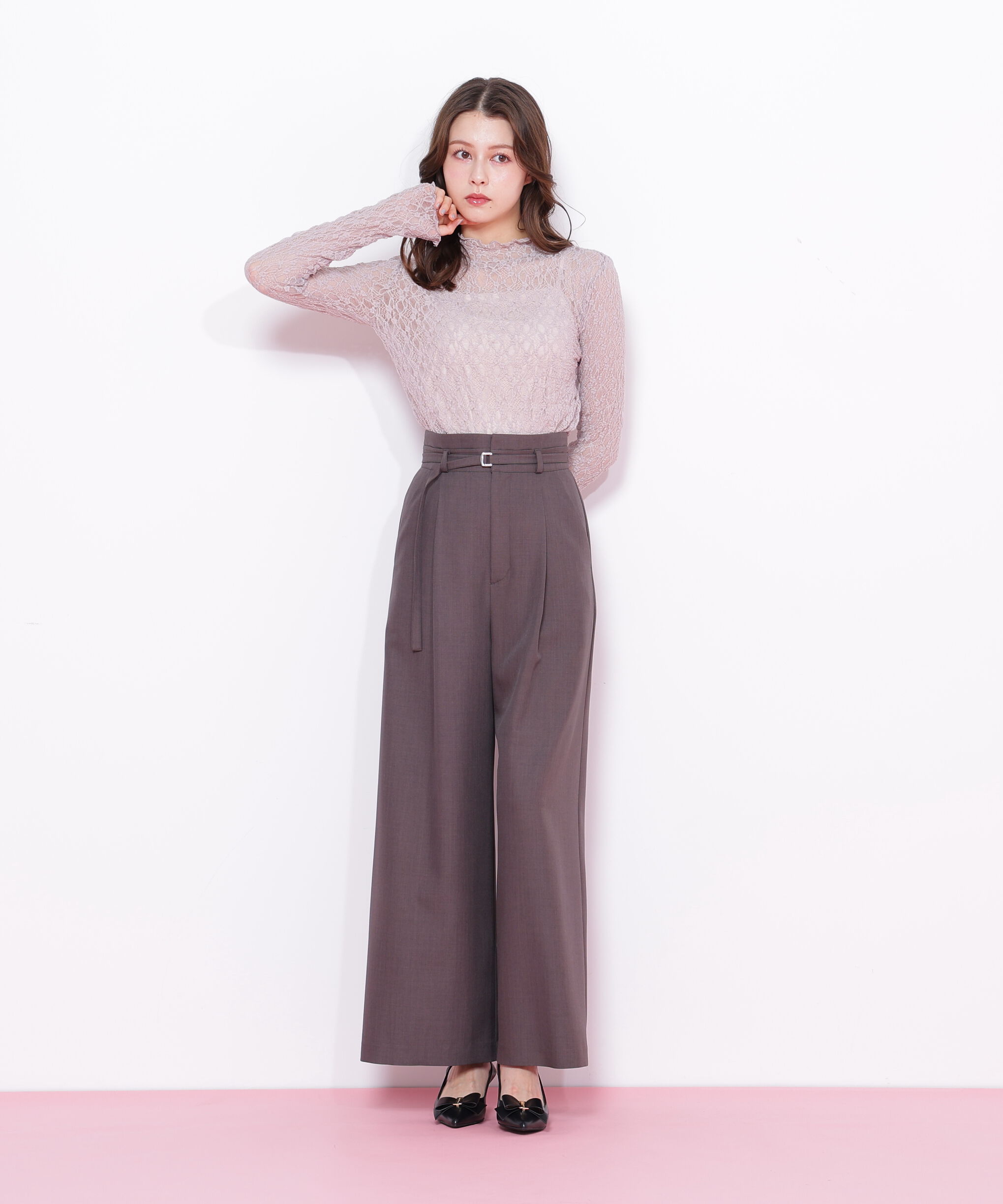  「ミニフリルレースカットソー」|Tシャツ・カットソー|