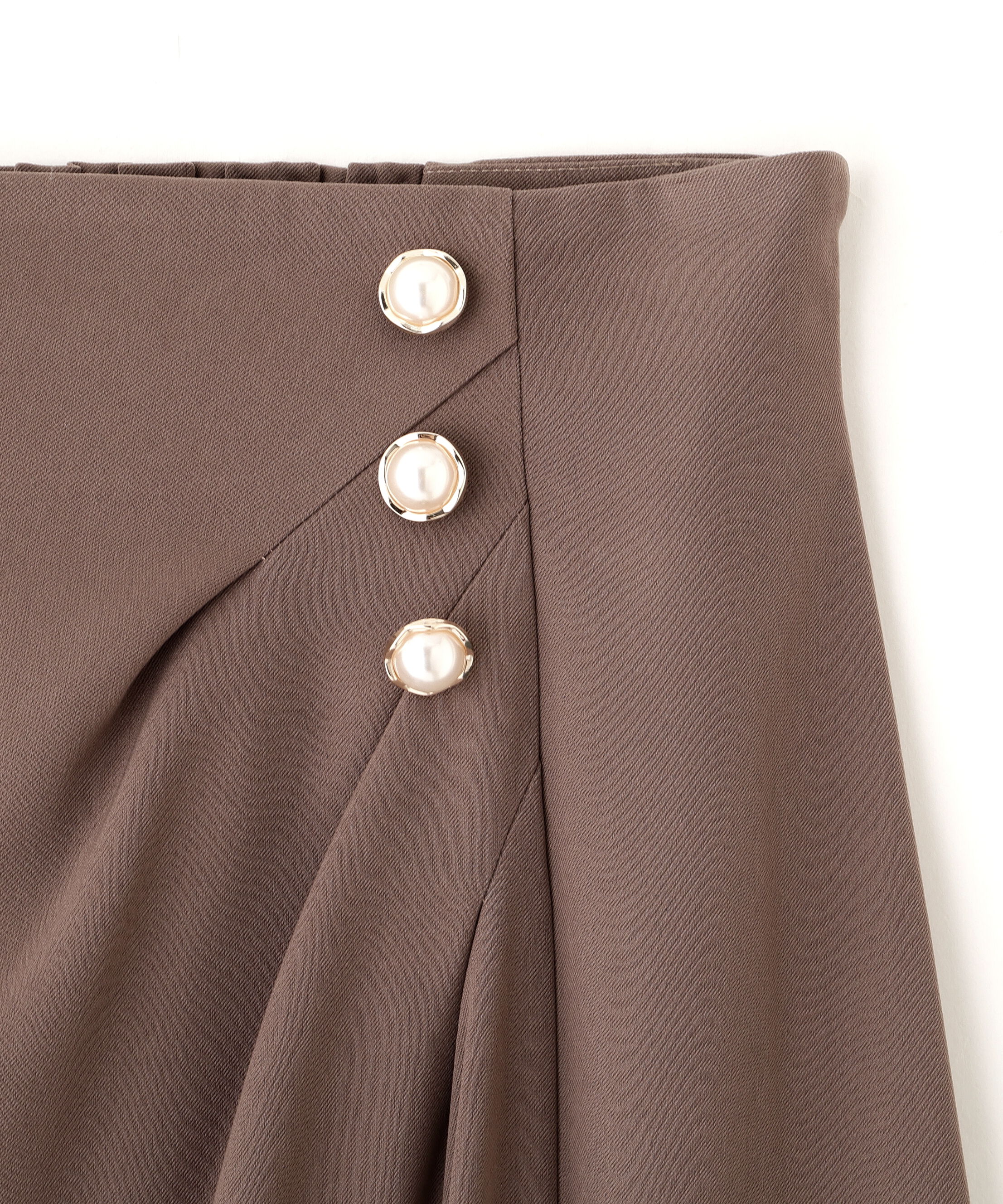  「パール釦ラップタイトスカート」|スカート|