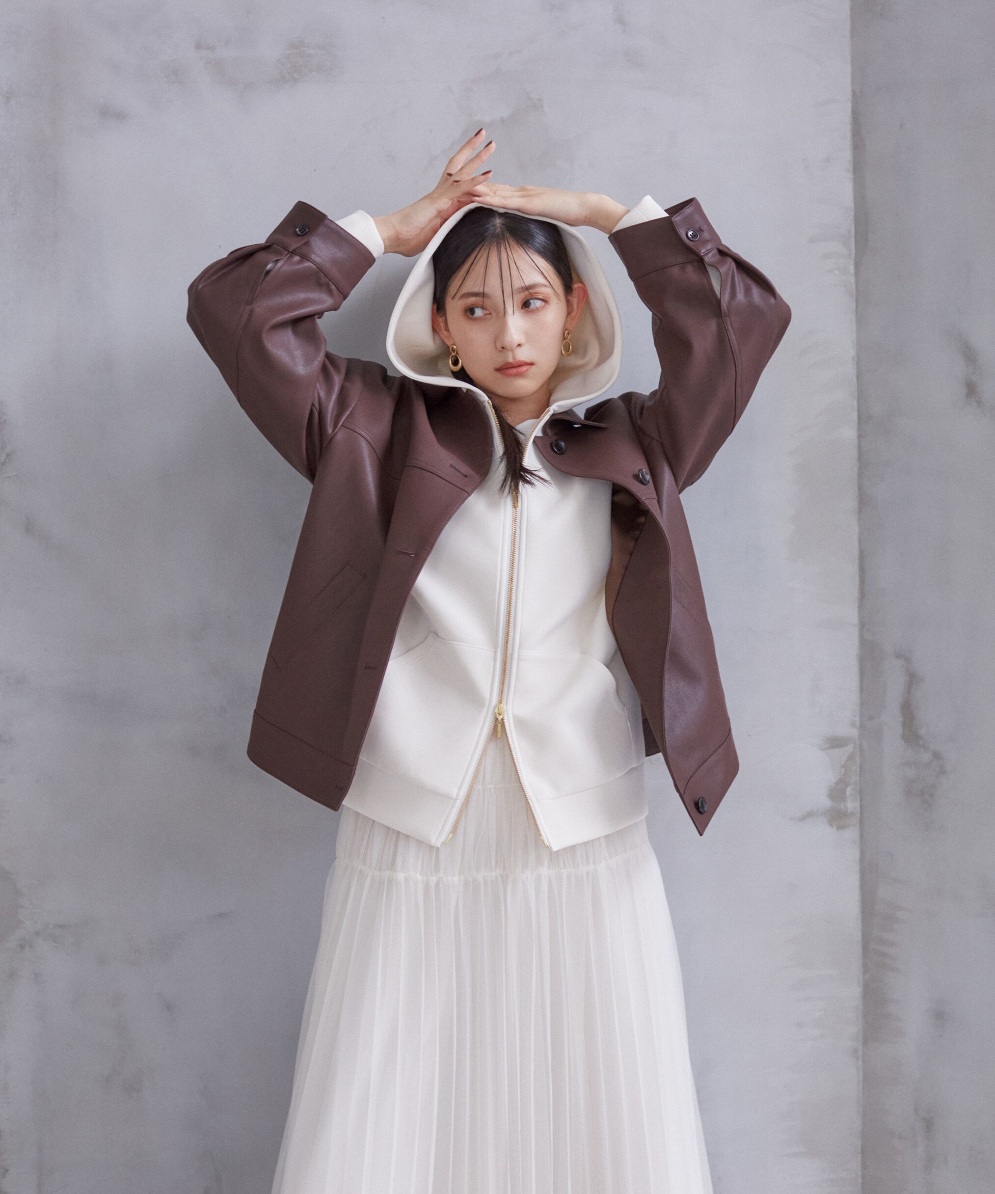 PROPORTION BODY DRESSING「フェイクレザージャケット　24AW」|その他|ブラウン