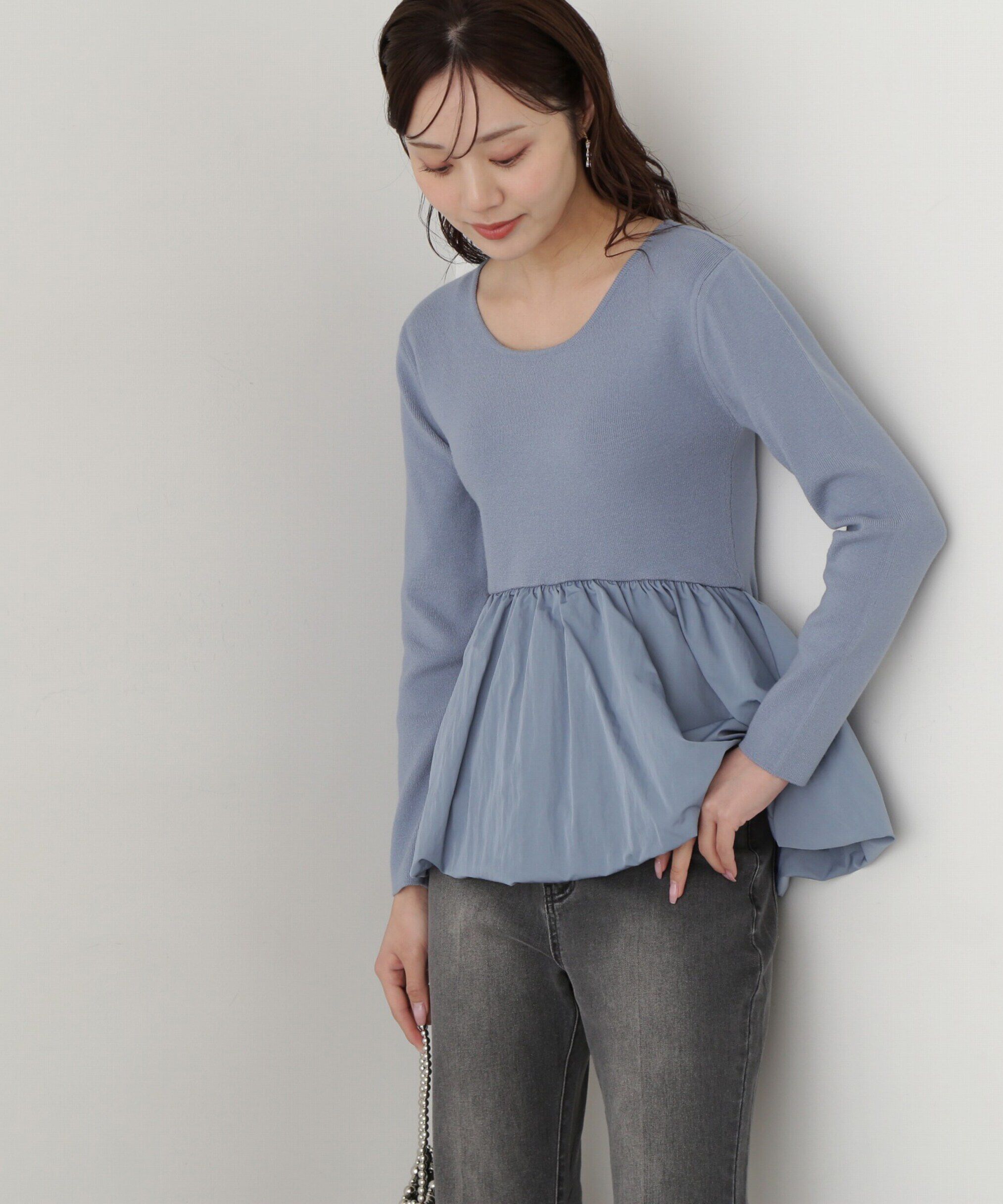 PROPORTION BODY DRESSING「フィッシュテールバルーンニット」|ニット・セーター|ブルー