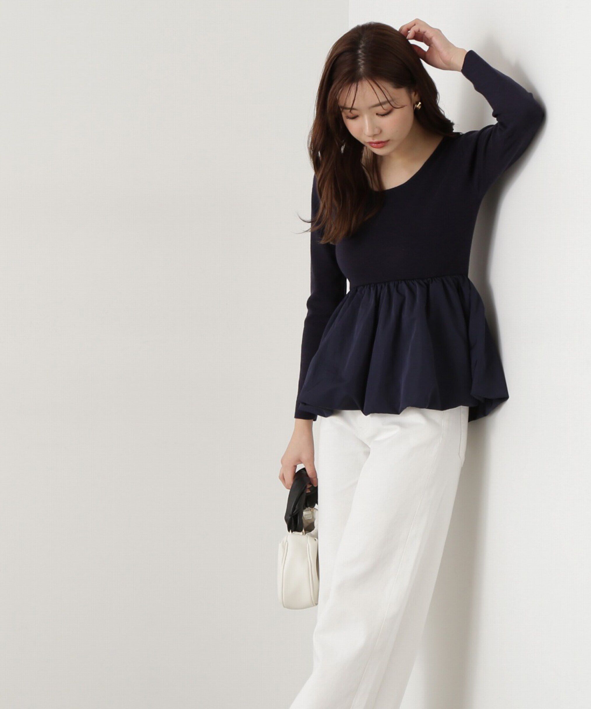 PROPORTION BODY DRESSING「フィッシュテールバルーンニット」|ニット・セーター|ネイビー