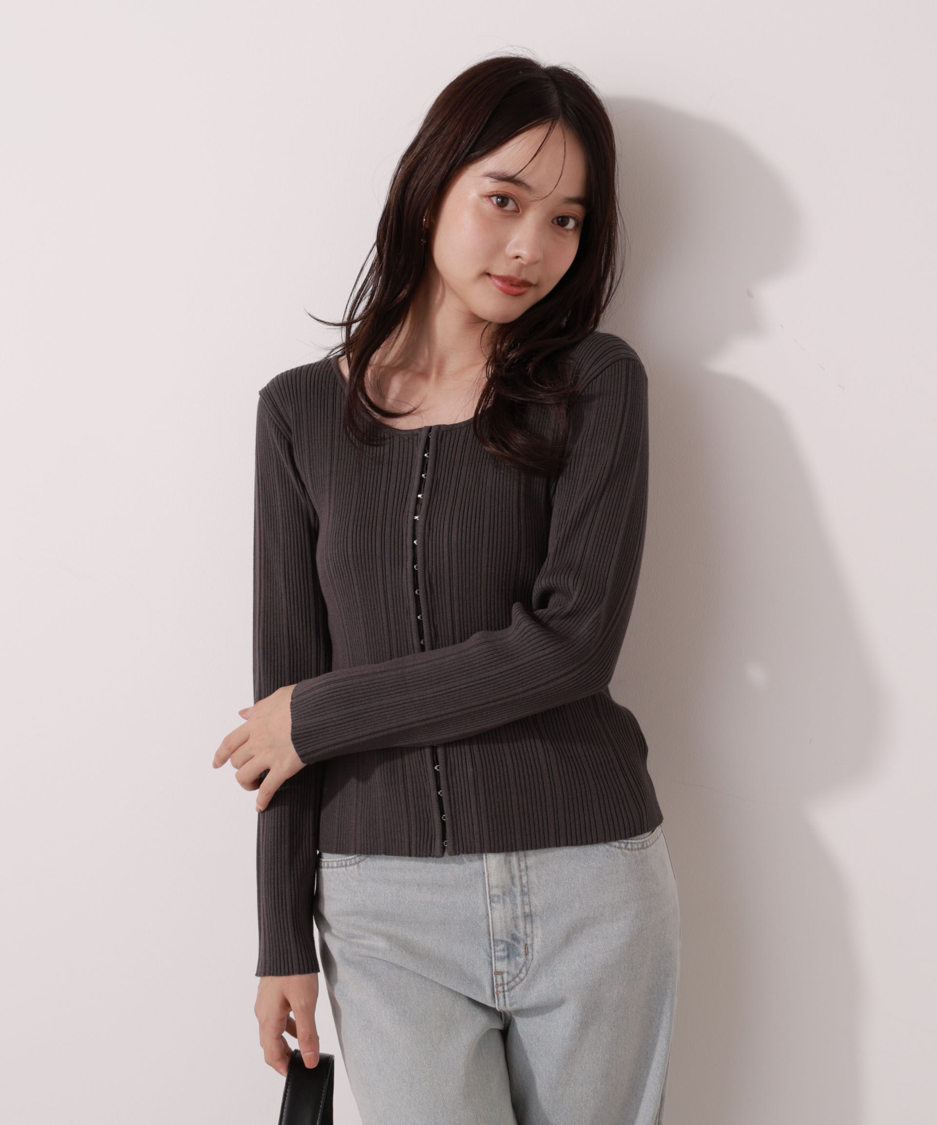 PROPORTION BODY DRESSING「＜ウォッシャブル＞フロントホックニット」|ニット・セーター|