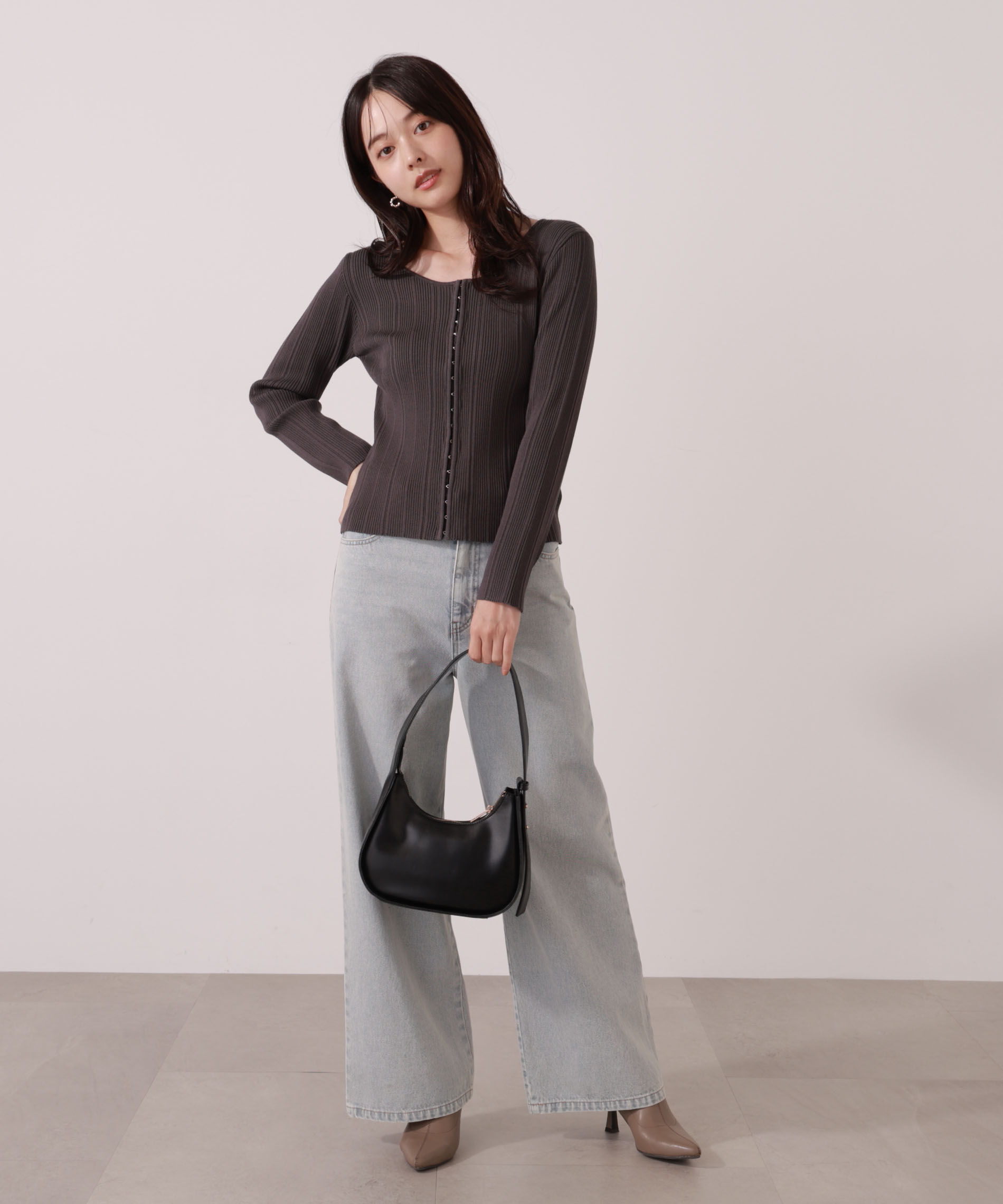 PROPORTION BODY DRESSING「＜ウォッシャブル＞フロントホックニット」|ニット・セーター|
